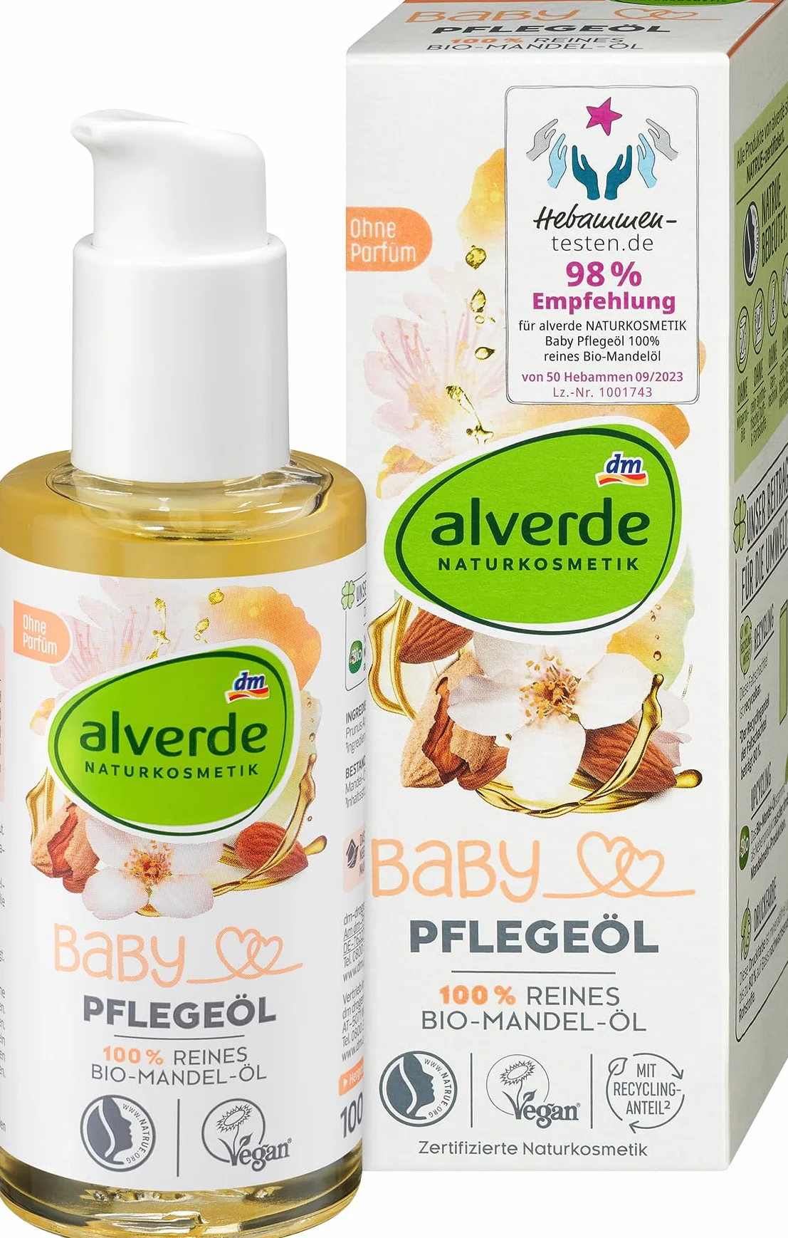 alverde Baby - Olio di mandorle biologico puro al 100%, 100 ml