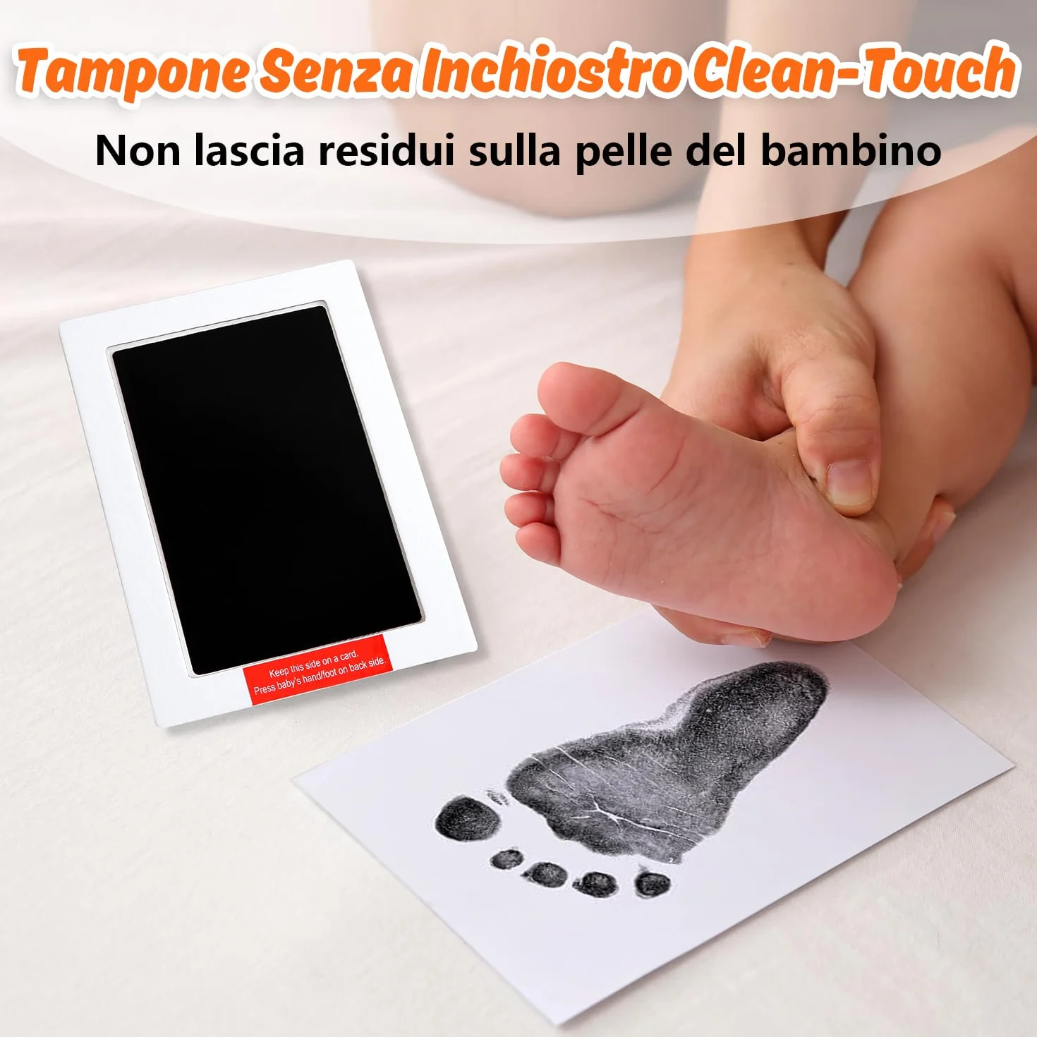 Cornice con Impronta Bimbo, Set Impronte Bimbi con un Touchpad 100% Safe For Baby Senza Inchiostro- un Ricordo per il Bambino-Oak