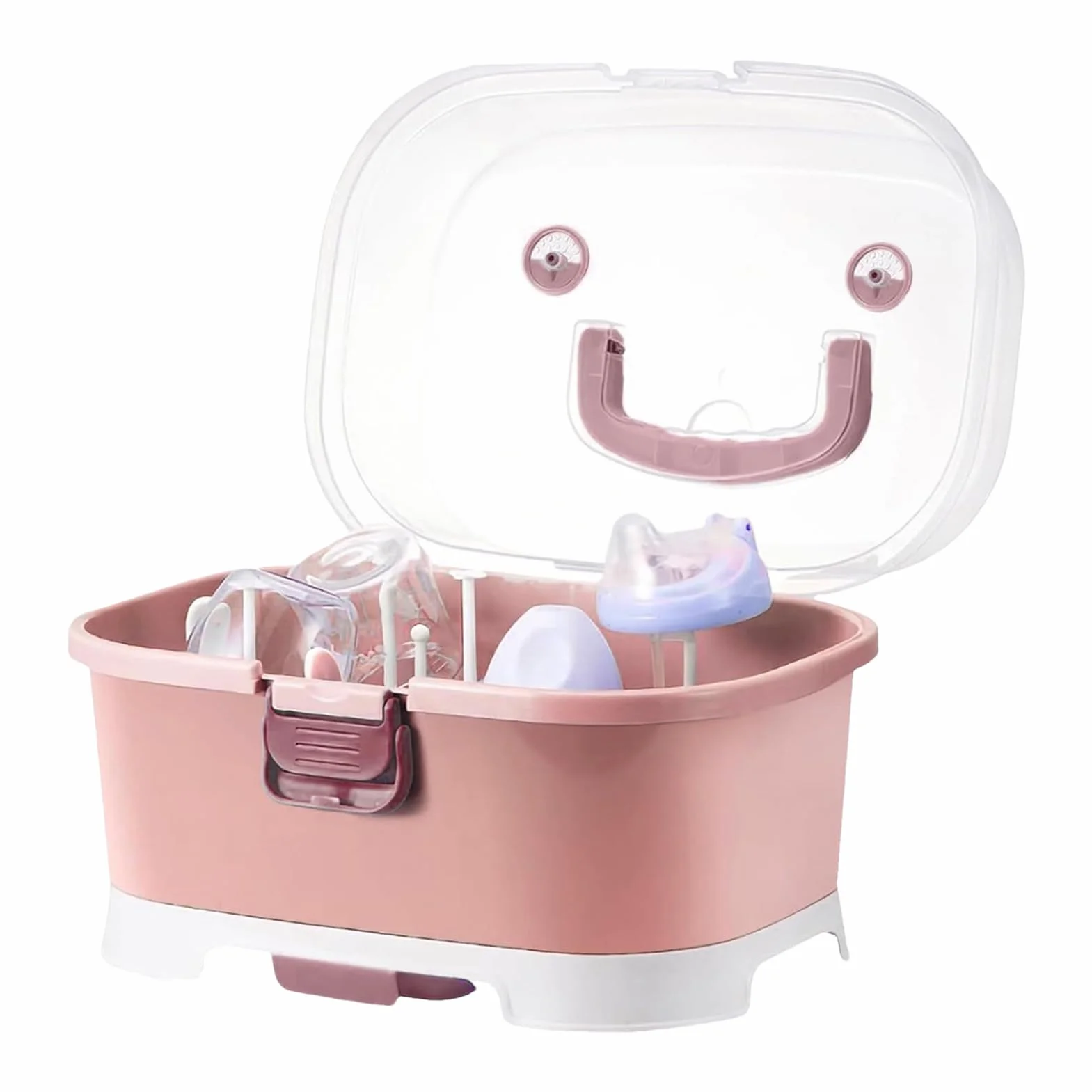 Generico Organizzatore per biberon da piano, porta biberon con scolapiatti rimovibile, grande contenitore per biberon con coperchio, organizer portatile per mobili da cucina
