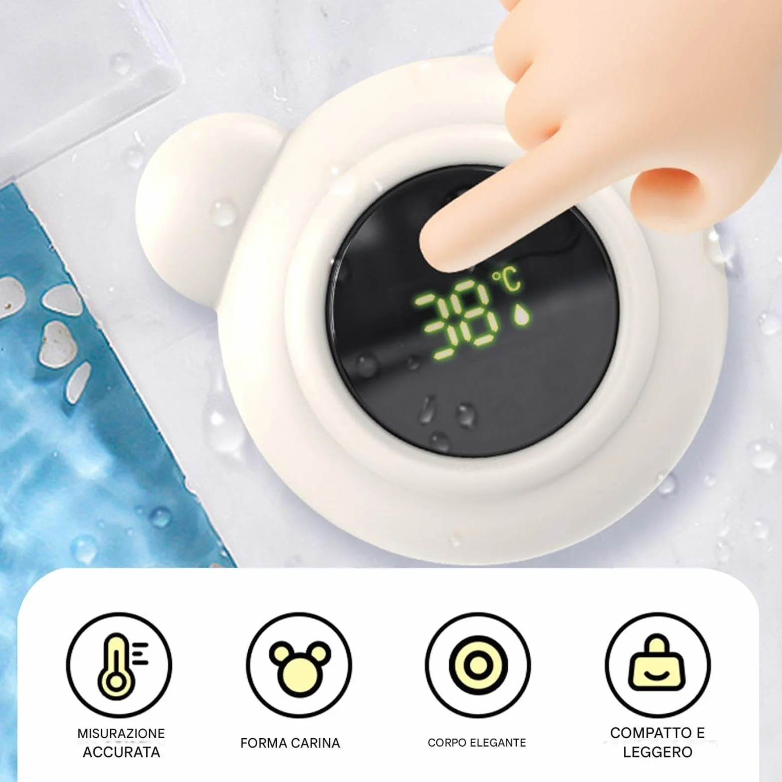 Termometro Digitale Galleggiante Per Il Bagnetto Dei n-eonati - Indicatore Di Temperatura d-ell'acqua Nella Vasca, Display LED Impermeabile, Accessorio Essenziale n-eonati, Per Il Bagnetto Sicuro