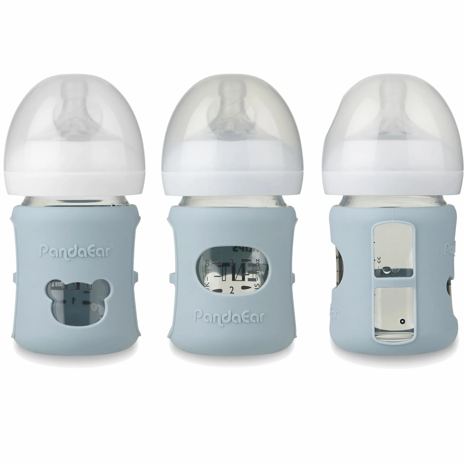 PandaEar Set Da 3 Manicotti In Silicone Per Biberon In Vetro Philips Avent Natural Da 120 ml, Antiurto E Resistenti Al Calore, Senza BPA
