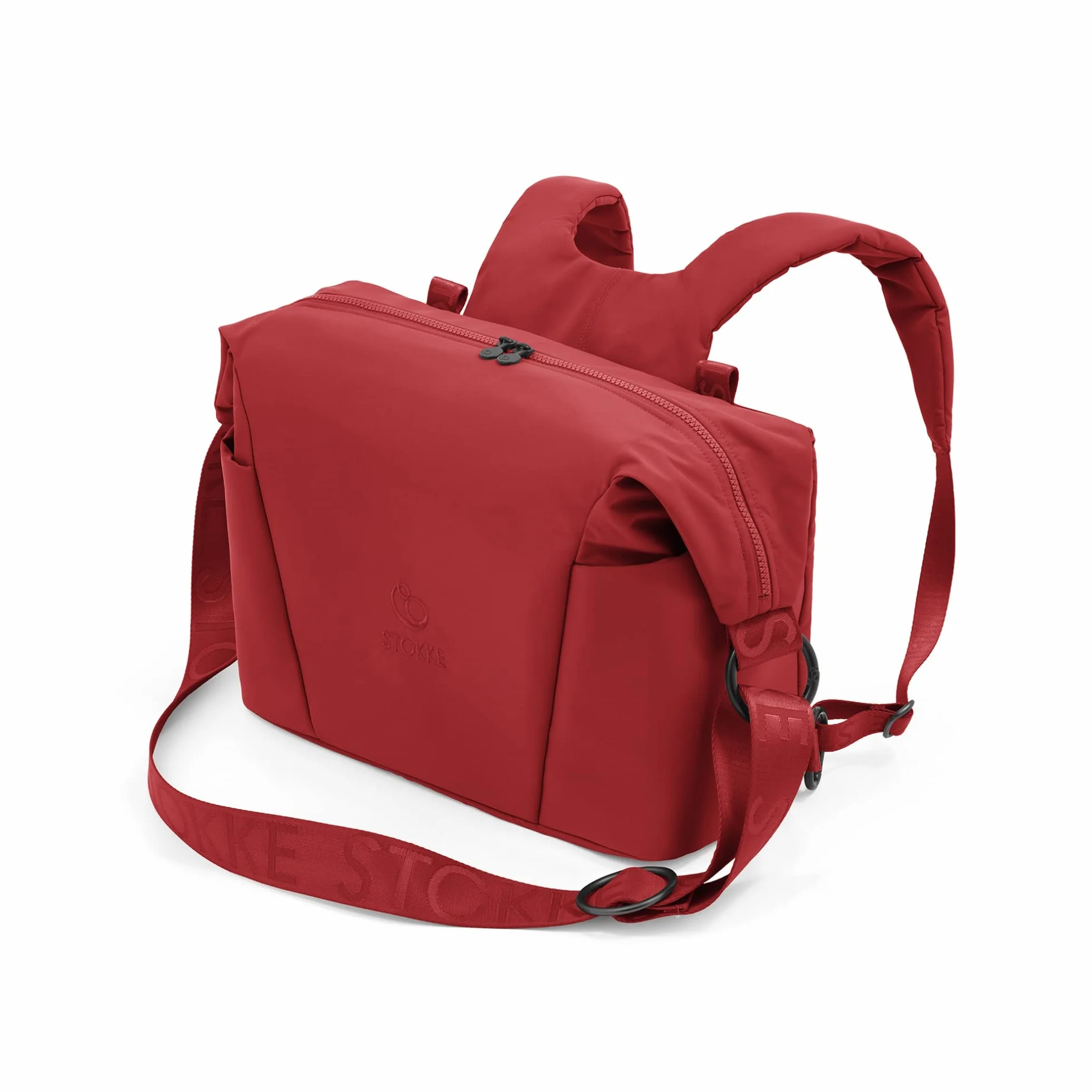 Stokke Borsa per il cambio Xplory X, Ruby Red - Può essere portata a spalla o come zaino - Include un materassino per il cambio pieghevole - UPF 50+, Idrorepellente, Facile da pulire