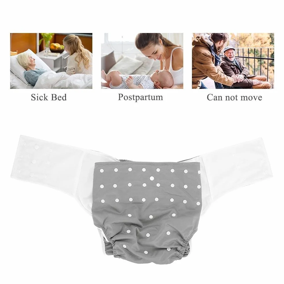 Pannolino per adulti lavabile, pantaloni per pannolini riutilizzabili contro l'incontinenza per adulti, tasca a doppia apertura regolabile senza perdite, tasca per pannolini per la cura delle urine