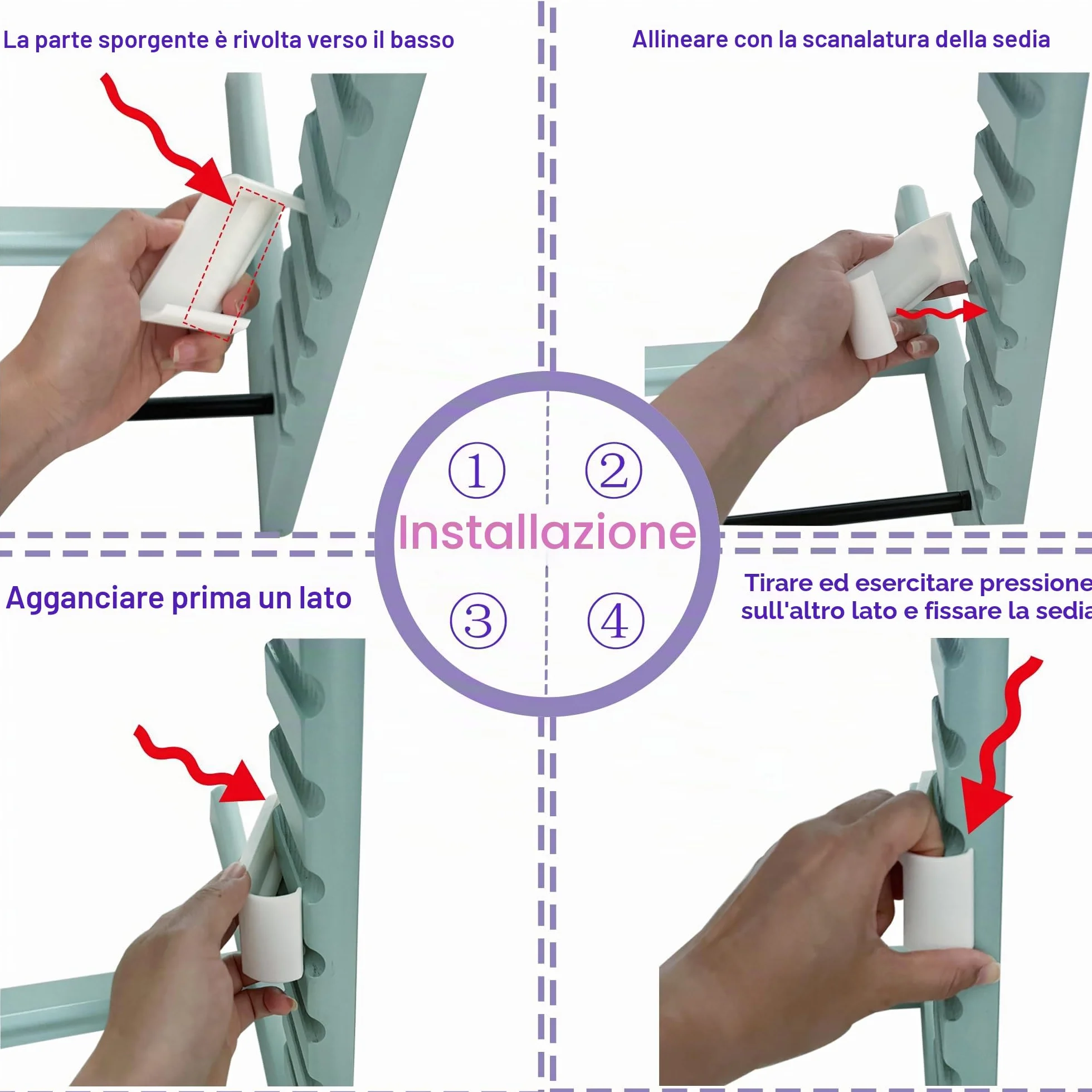 Adattatore per seggiolone Stokke Tripp Trapp e vassoio IKEA Trofast o cestino a rete, fornito con tappi