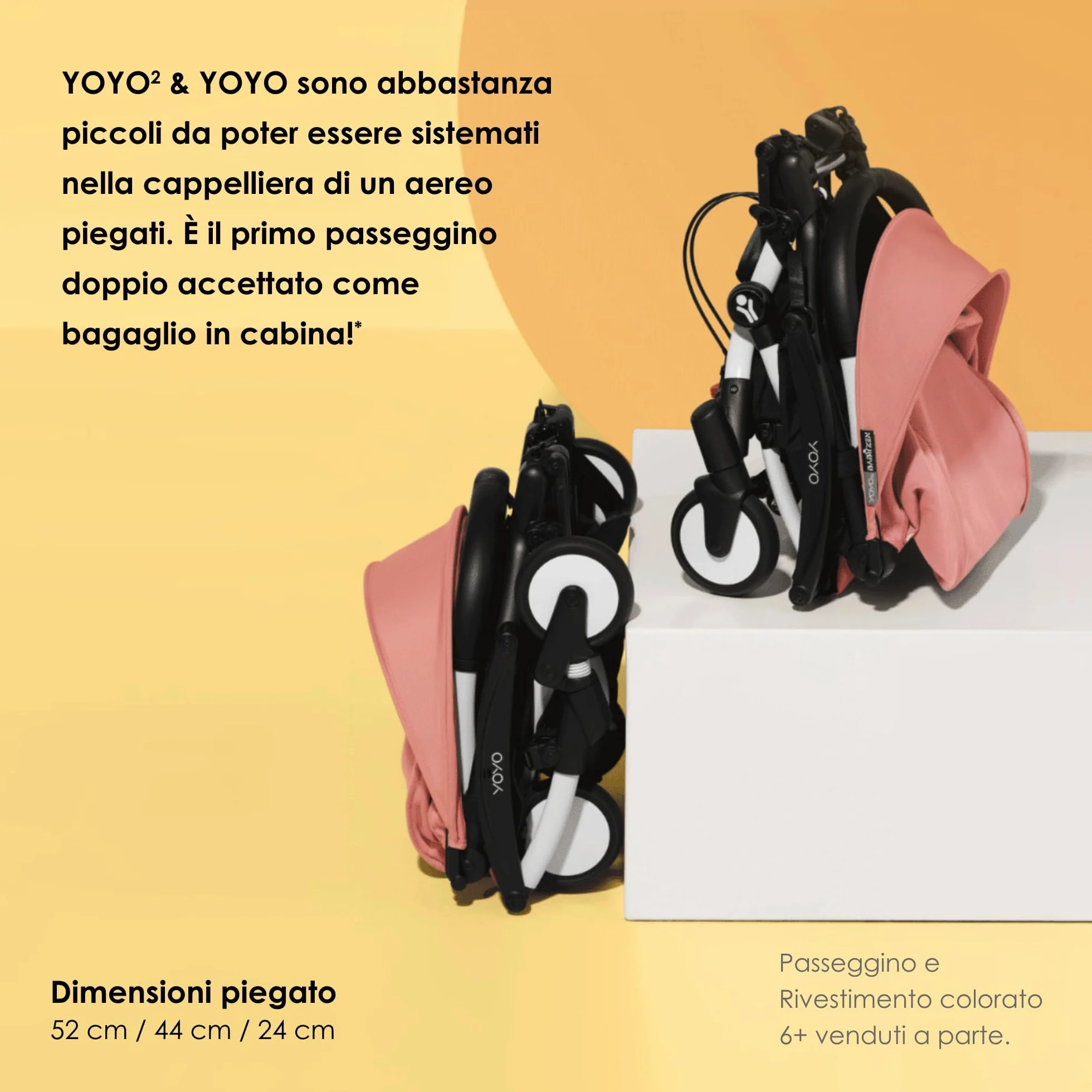 BABYZEN YOYO Connect, Bianco - Trasforma il tuo passeggino YOYO2 in un passeggino doppio - Compatto e maneggevole