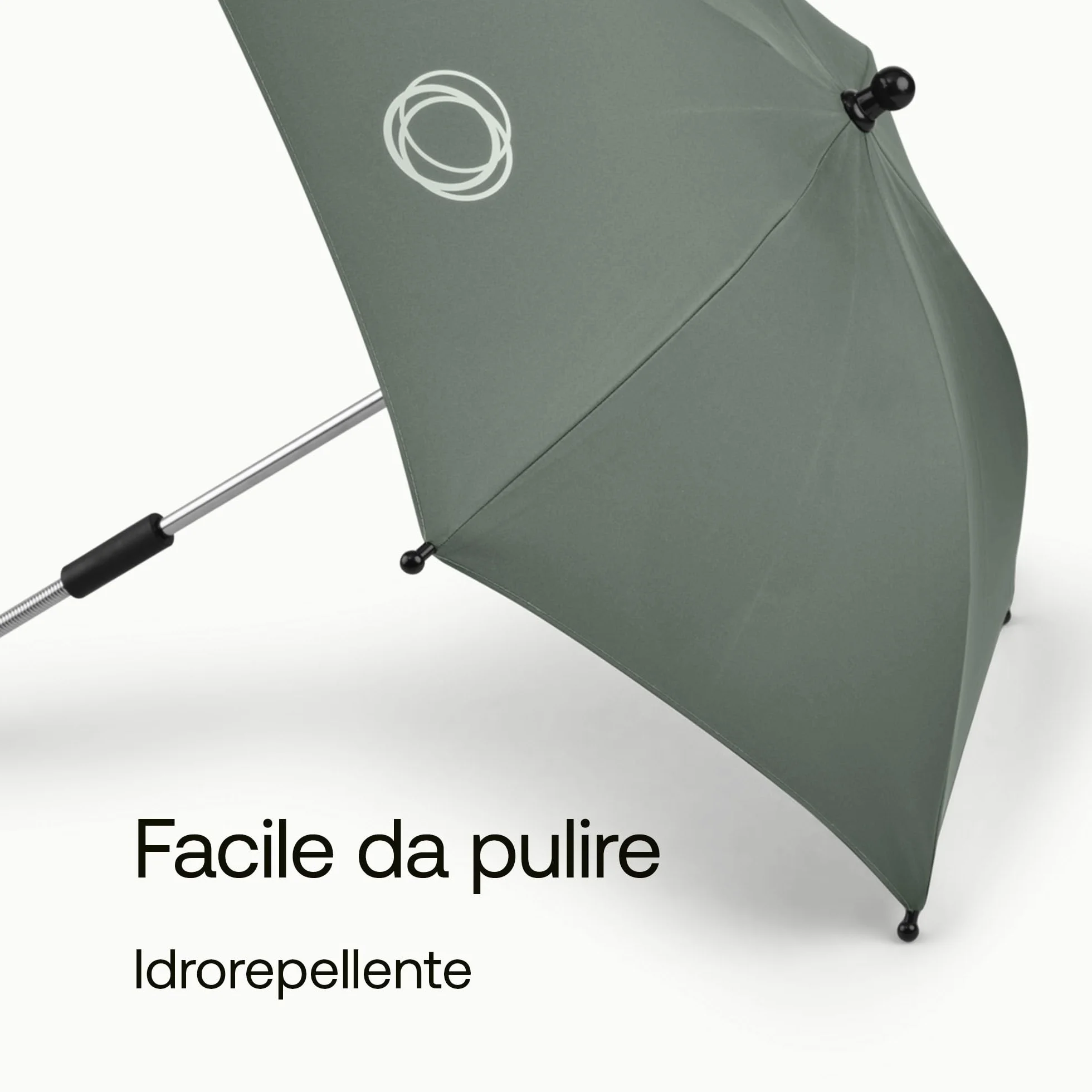 Bugaboo Ombrellino+, Compatibile con Tutti i Passeggini Bugaboo, Tessuto con fattore di protezione solare UPF 50+, Ampia Zona d'Ombra, Collegamento con Un Clic, Forest Green