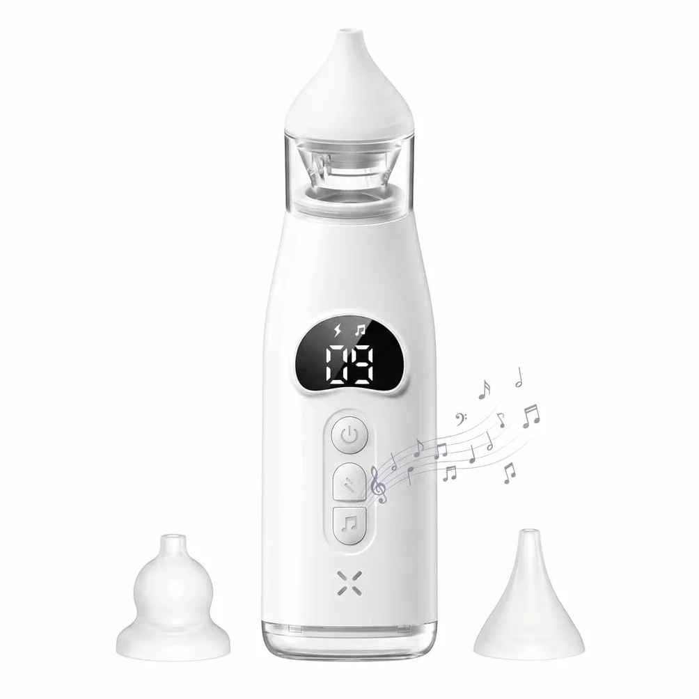 Aspiratore nasale elettrico per bambini, 60Kpa di Aspirazione con Schermo LCD, 9 Livelli Regolabili, Ricaricabile USB-C, Silenzioso (<60dB), Carica Veloce in 2 Ore – Per Neonati e Bambini
