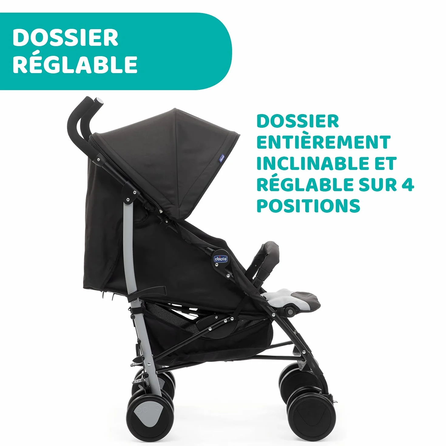 Chicco Echo Passeggino con Manicotto, Grigio