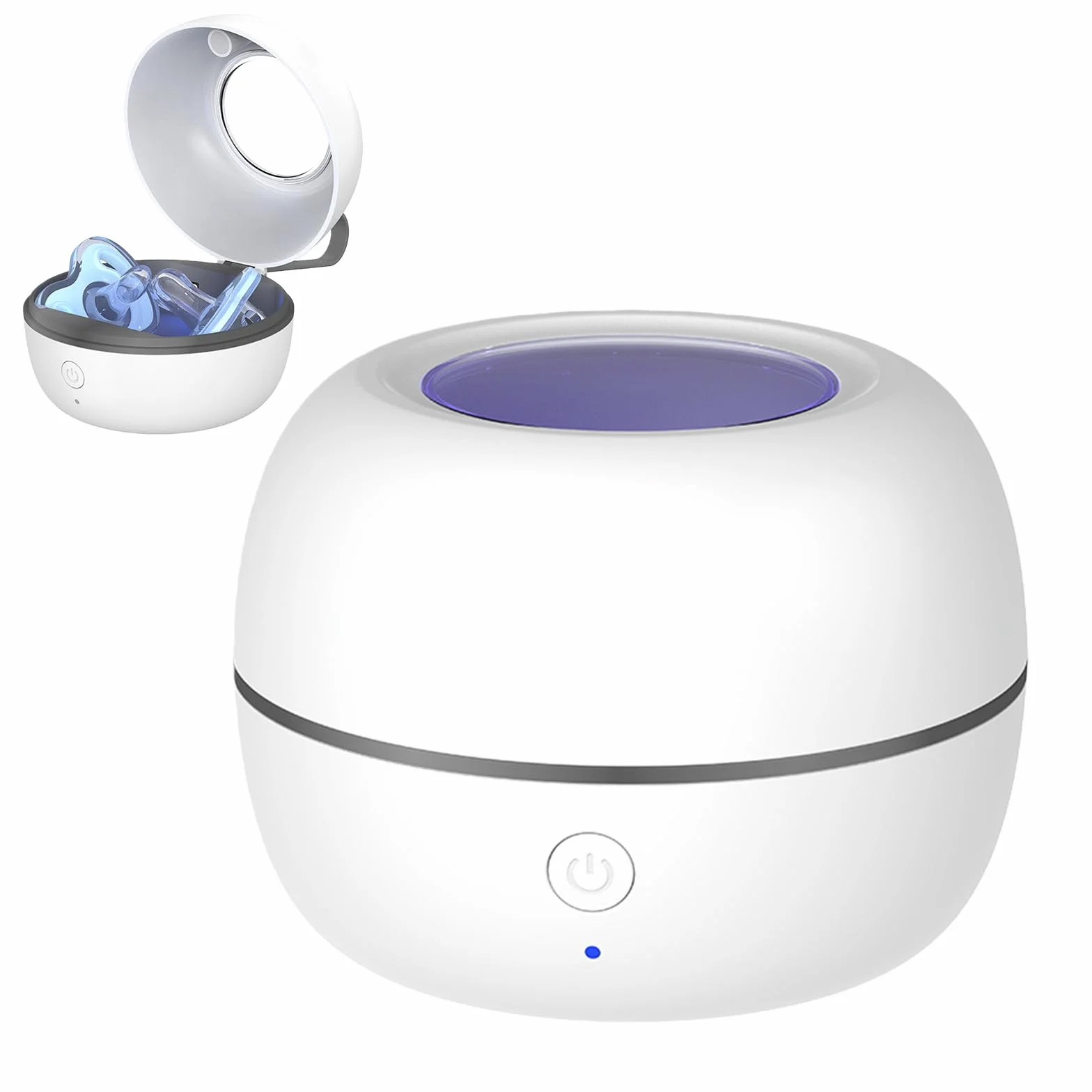 BAIFULAI Terilizzatore portatile per ciuccio: sterilizzatore UV ricaricabile USB, mini esterilizador Portátil De Uv disinfettante per ciuccio, tappi per le orecchie e altri piccoli pezzi (bianco)