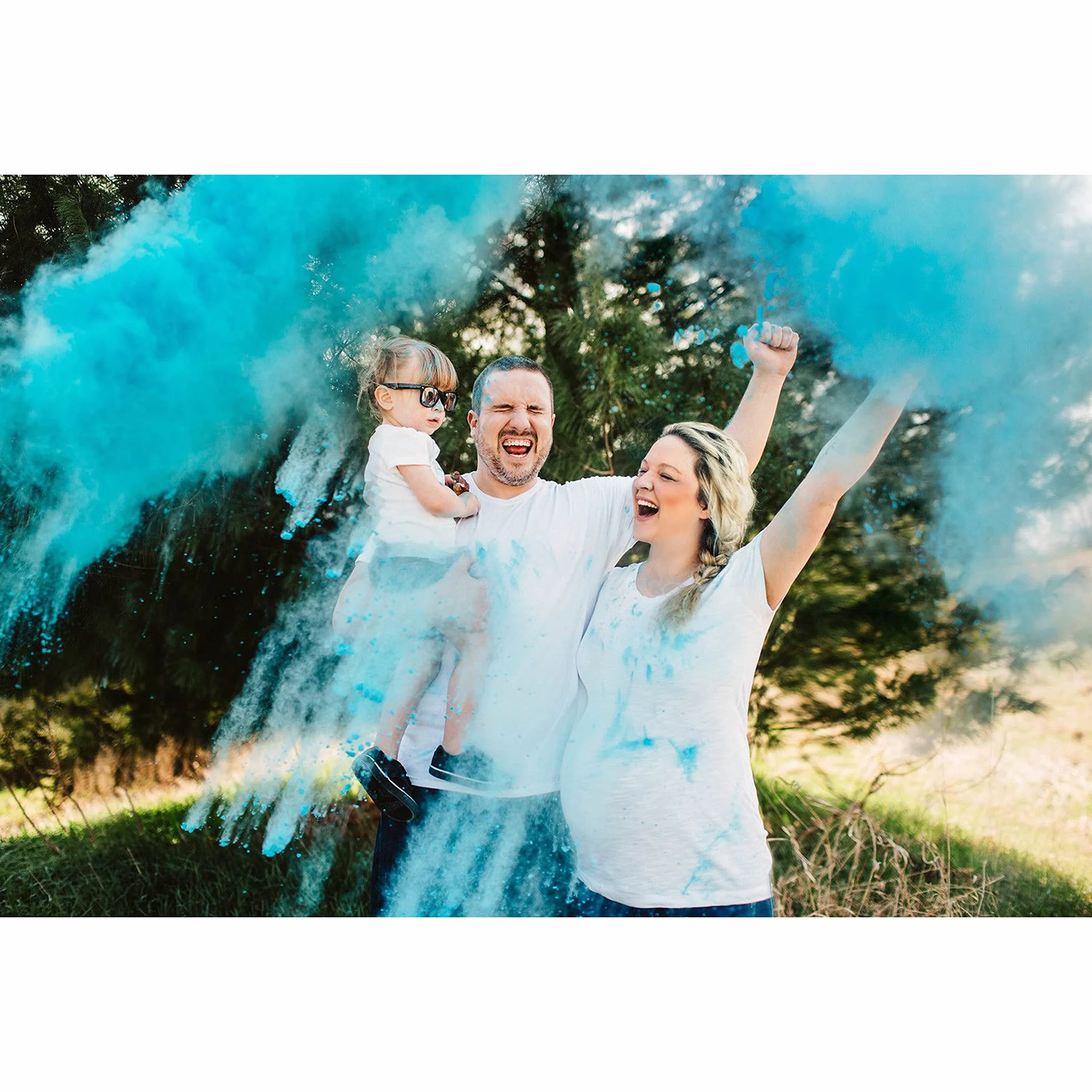 POLVO HOLI - Confezione Baby Shower 4 buste da 100gr - Rivela il Sesso del bebè. (Blu)