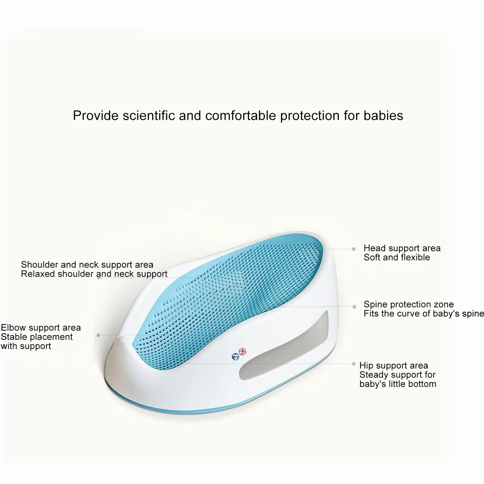 Supporto per Bagnetto, Supporto per Bagnetto in Silicone Morbido TPE, Supporto per Vasca da Bagno per Vasca da Bagno, Staffa di Supporto Sdraiata Comoda e per Neonati