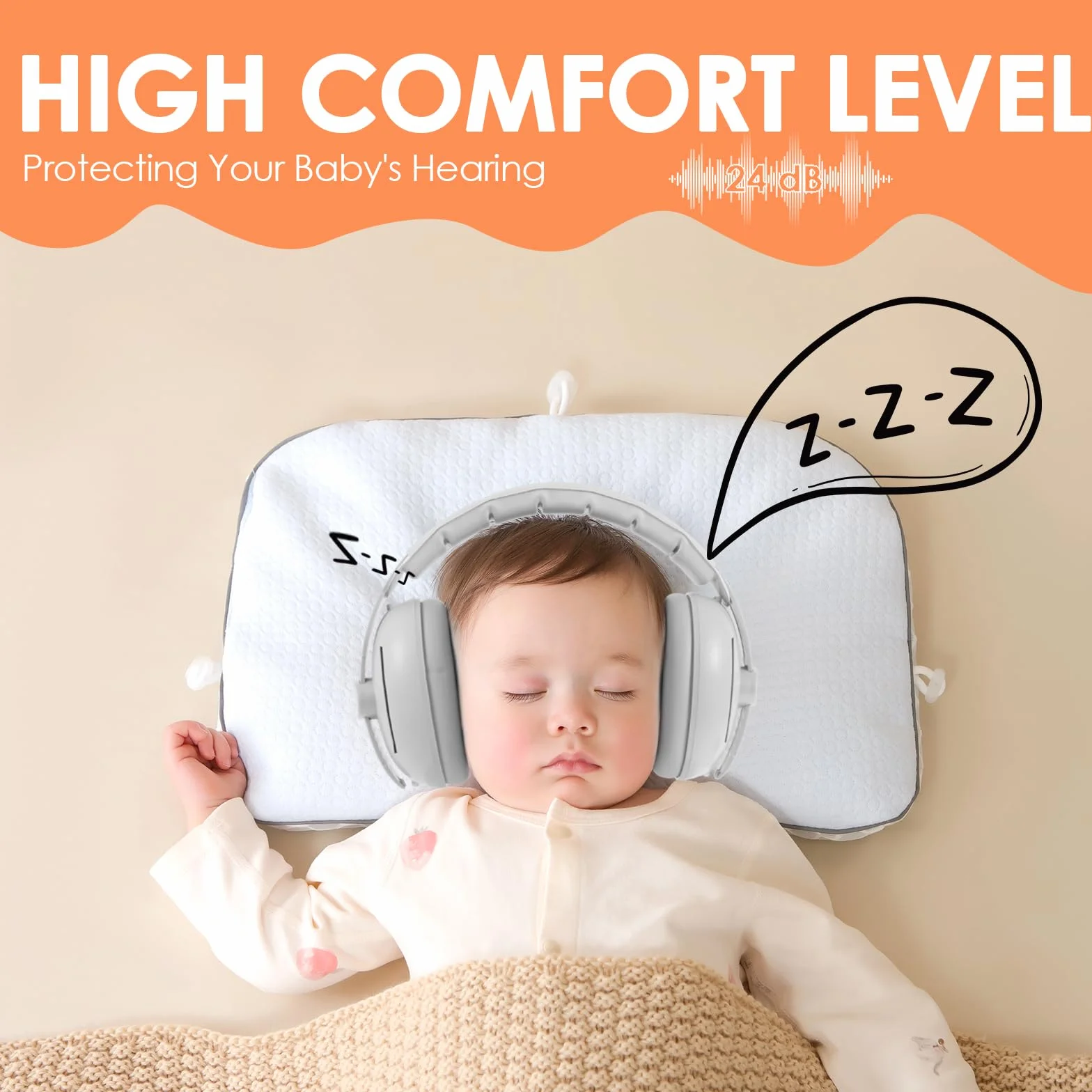 Paraorecchie per bambini, 2 in 1, per neonati, con fascia regolabile e imbottita, paraorecchie per bambini fino a 48 mesi, adatto per dormire, viaggiare in ambienti rumorosi