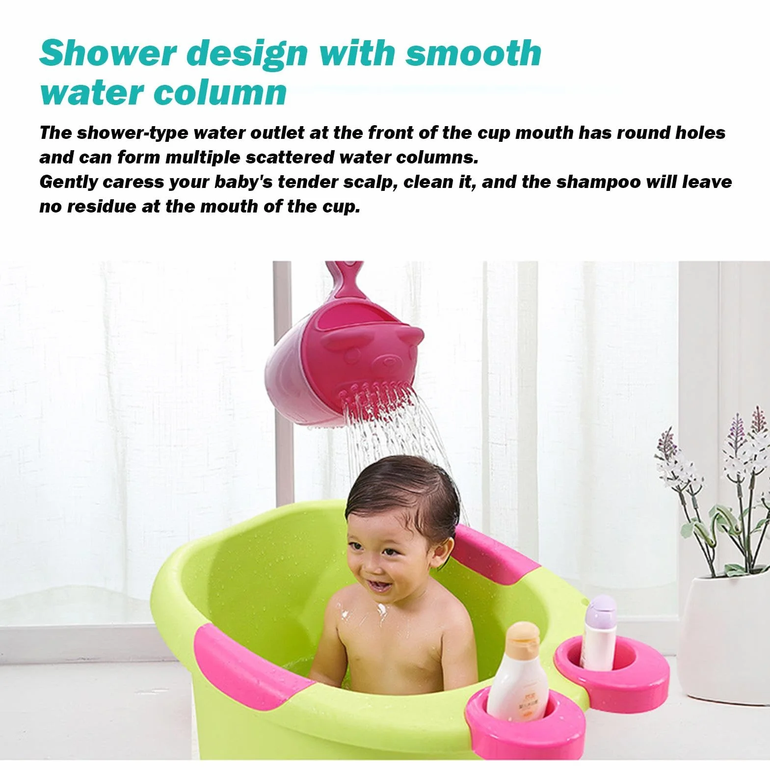 Tazza per il risciacquo del bagnetto per bambini, tazza per il bagnetto del bambino, tazza per shampoo per bambini, tazza per lo shampoo per la doccia per bambini, integratore per madre e neonato, taz