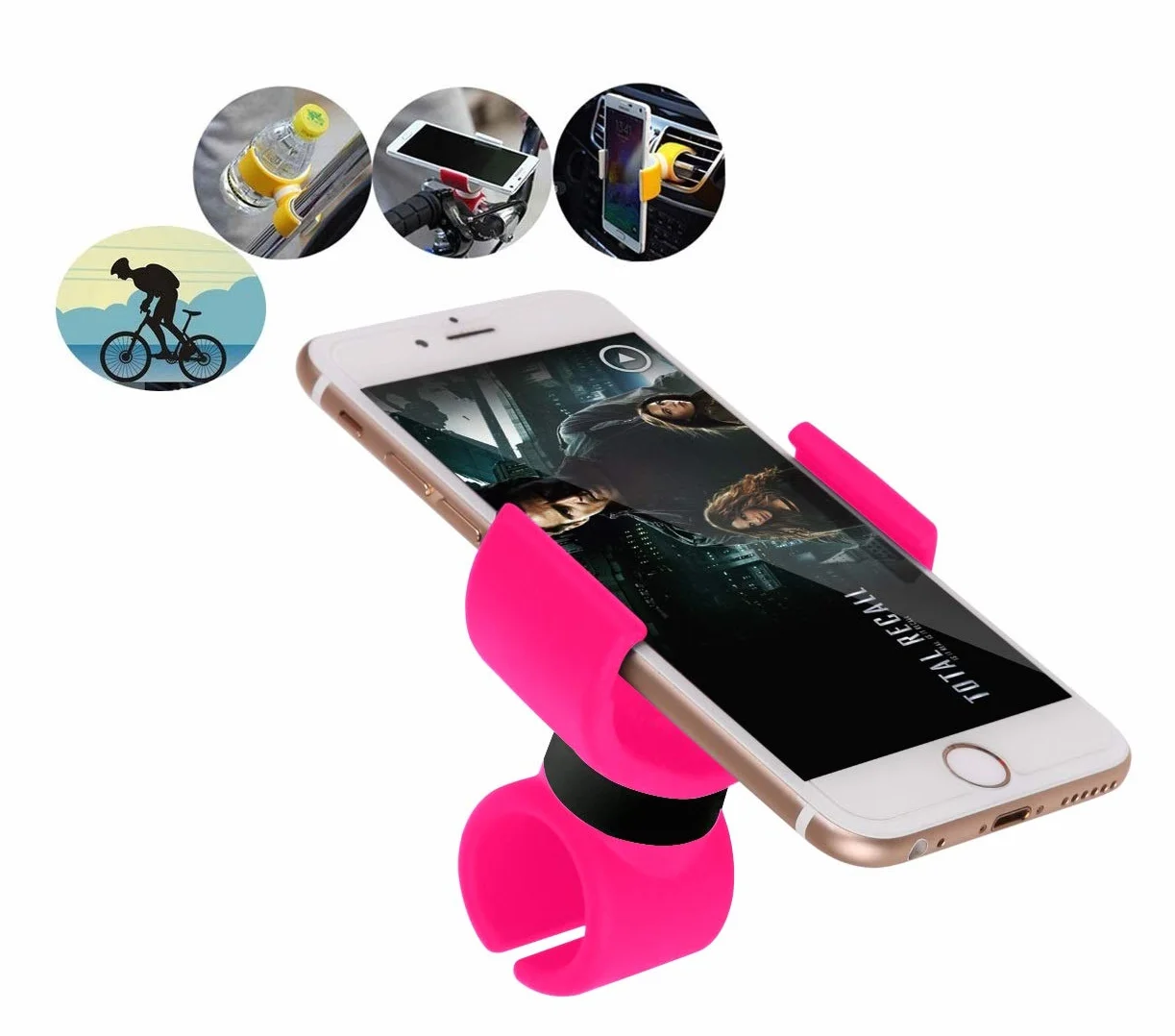 Porta telefono universale per smartphone fino a 7,5" - Portacellulare passeggino universale rosa