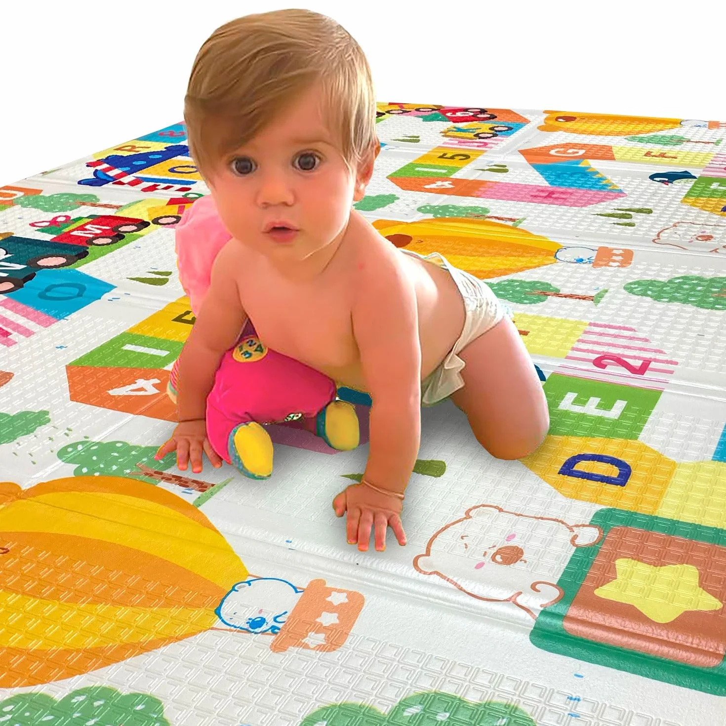 GIODICART Maxi Tappeto Gioco Pieghevole Primi Passi per Neonati e Bambini cm 200x150 - Alto Spessore 10mm