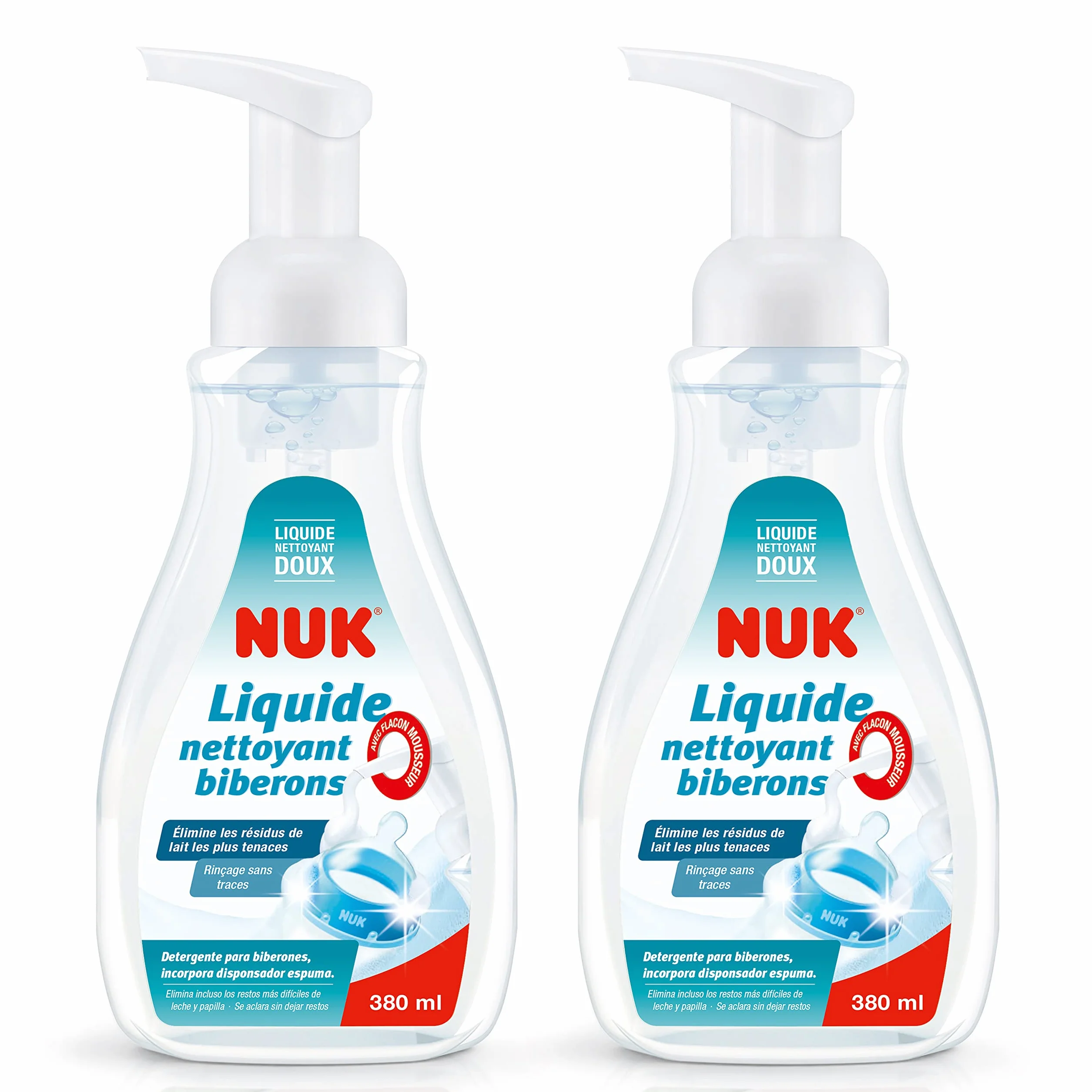Nuk - Liquido per stoviglie per biberon e accessori, 380 ml (Confezione da 2)
