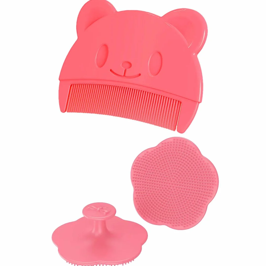 2 Pezzi Pettine Neonato, pettine crosta lattea neonato Pettine Crosta Lattea Spazzola e Pettine Neonato Pazzola per Bambini In Silicone per Pettinare i Capelli per Neonati e Bambini Piccoli