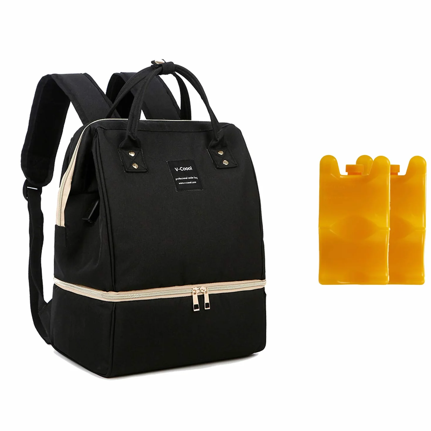 Zaino Mamma Borsa Termica per Biberon PortaBiberon Isotermico Zaino Impermeabile, 2 Pacchi di Ghiaccio inclusi