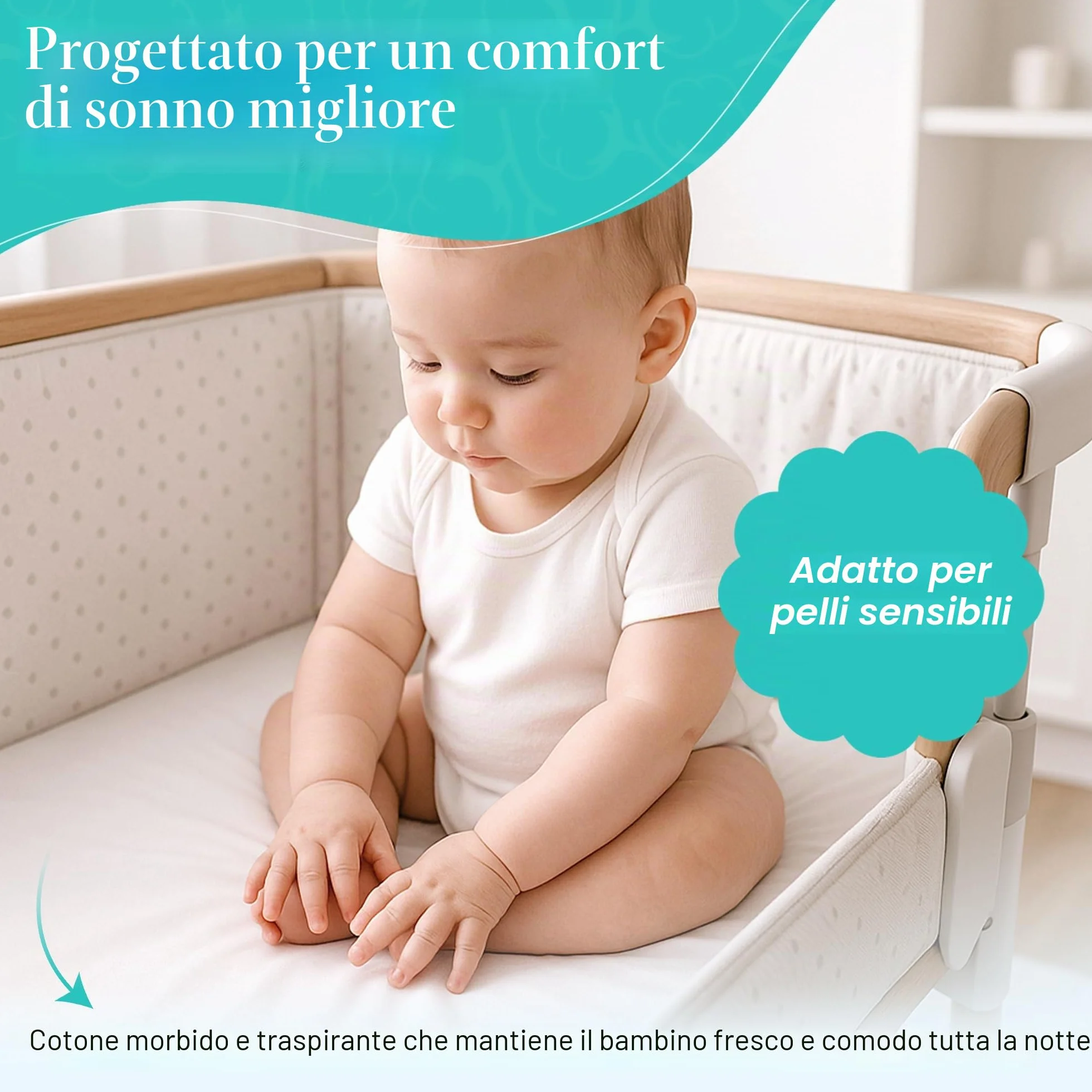Confezione da 2 lenzuola con angoli elasticizzati per culla Next2Me in 100% jersey di cotone – compatibile con Next2Me (50 x 85 cm) confezione da 2 bianco