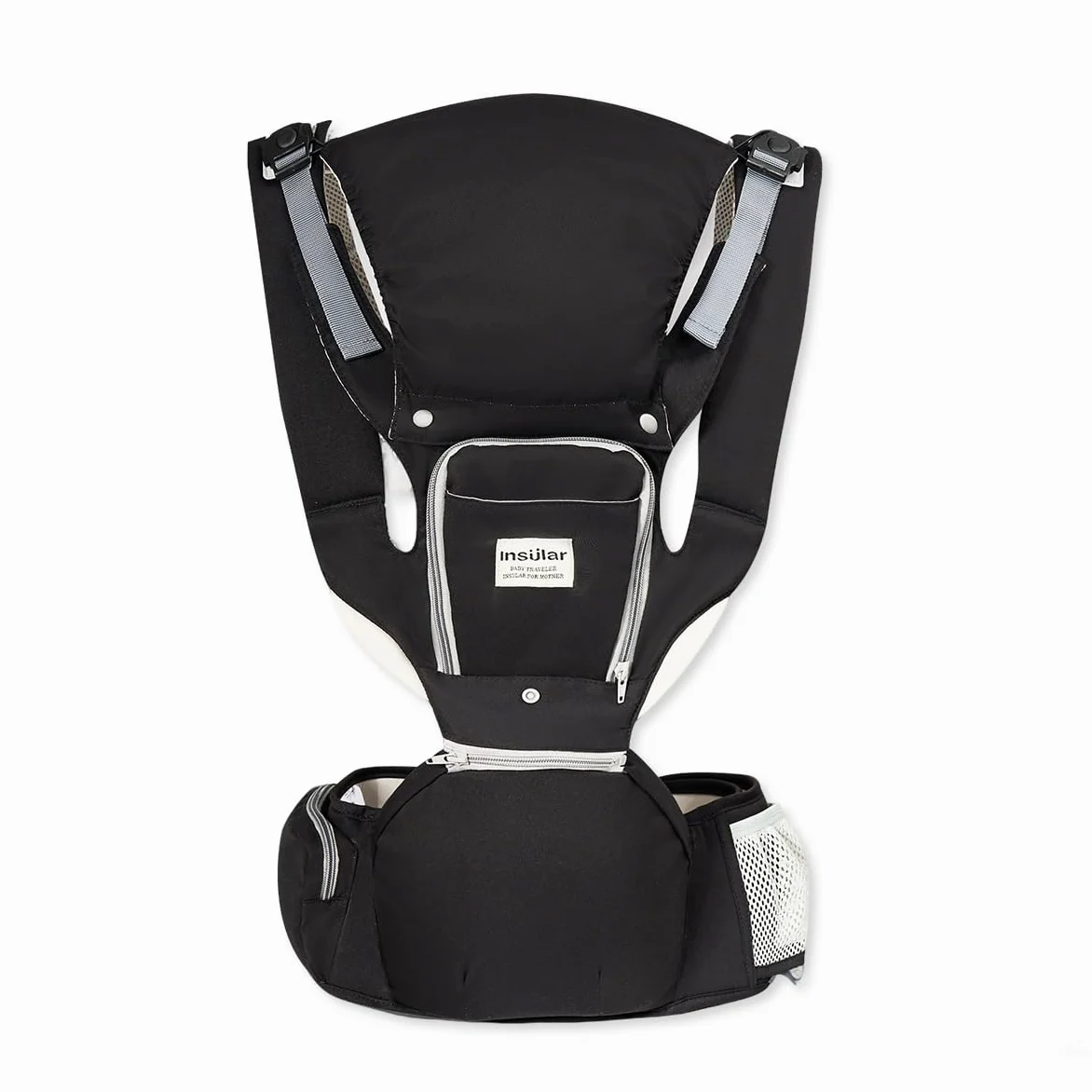 SONARIN 3-in-1 Leggero Marsupio Neonati con Sedile,Multifunzionale Traspirante Portantina Porta Bambino Fascia Porta Bebè con Cappuccio Rimovibile,Multi-Posizioni per Neonati(Nero)