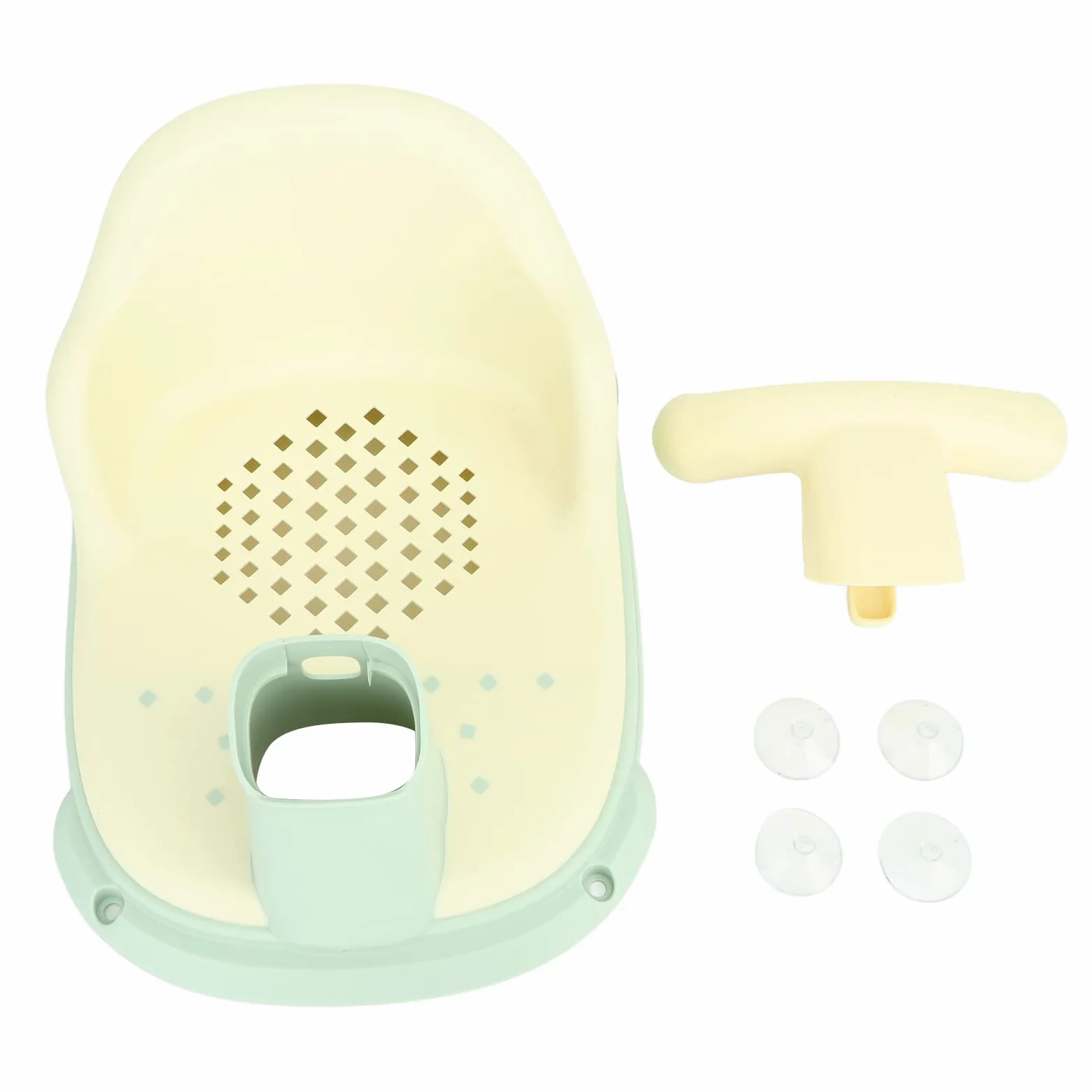 VGEBY Seggiolino da Bagno in Plastica per Neonati, Schienale Regolabile e | Materiale Plastico Antiscivolo, Adatto a Vasche standard. Design Leggero e Pieghevole per Facile riporlo. Compatibile con