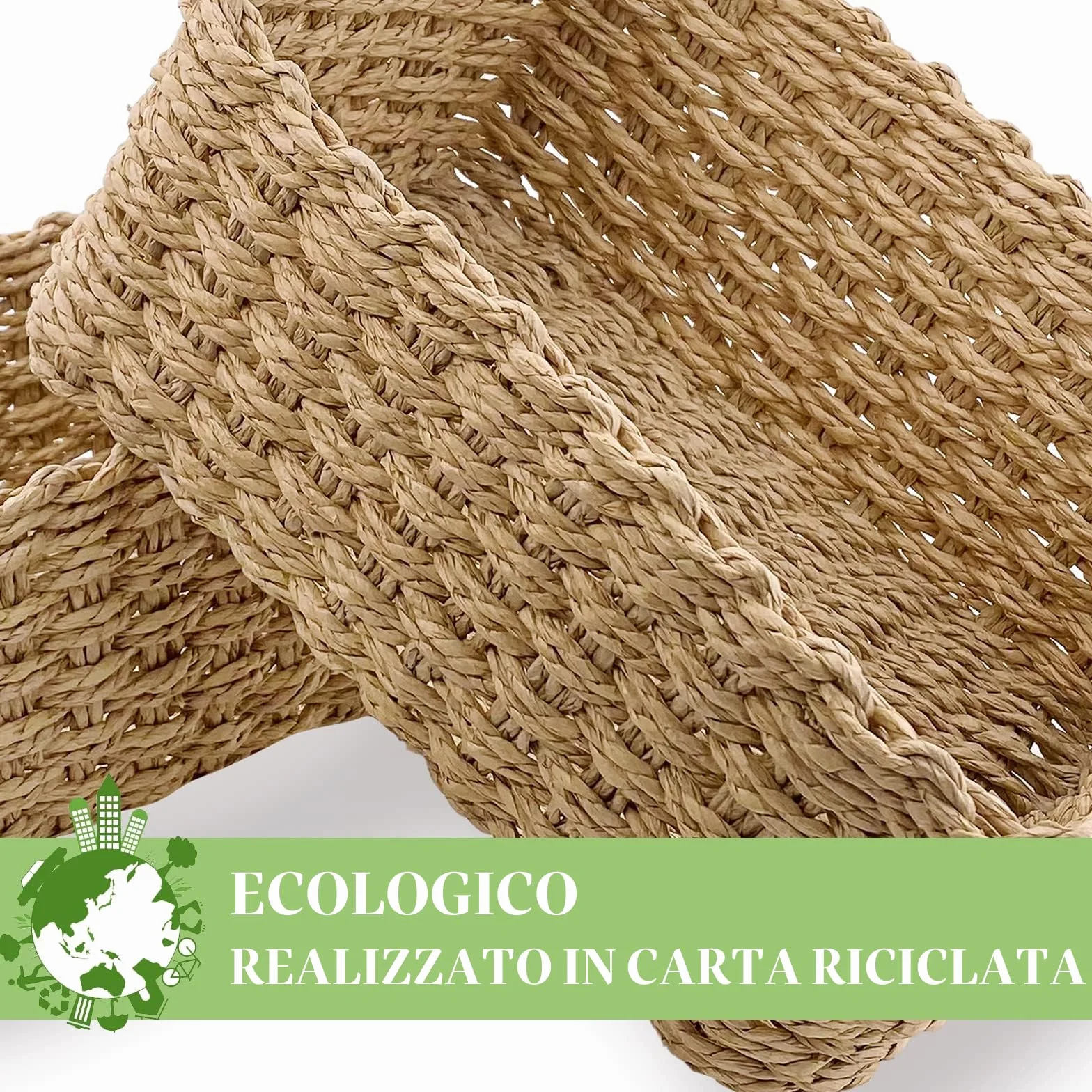 Scatole per Armadio Portaoggetti Set di 4 scatole Immagazzinaggio Carta di Eco Cestino di Immagazzinaggio Contenitori Cestini Natalizi per Riporre Accessori per Asciugamano trucchi(Giallo)