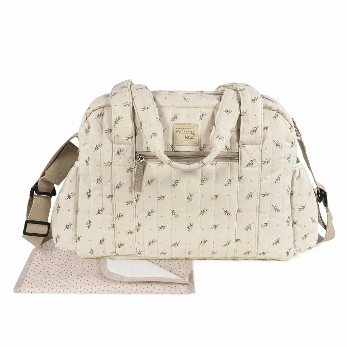 Borsa Fasciatoio Mimosa di Walking Mum: Borsa Pannolini Unisex Adulti, Bicolore Beige/Rosa e Beige/Verde, Hobo, Tutte le Stagioni