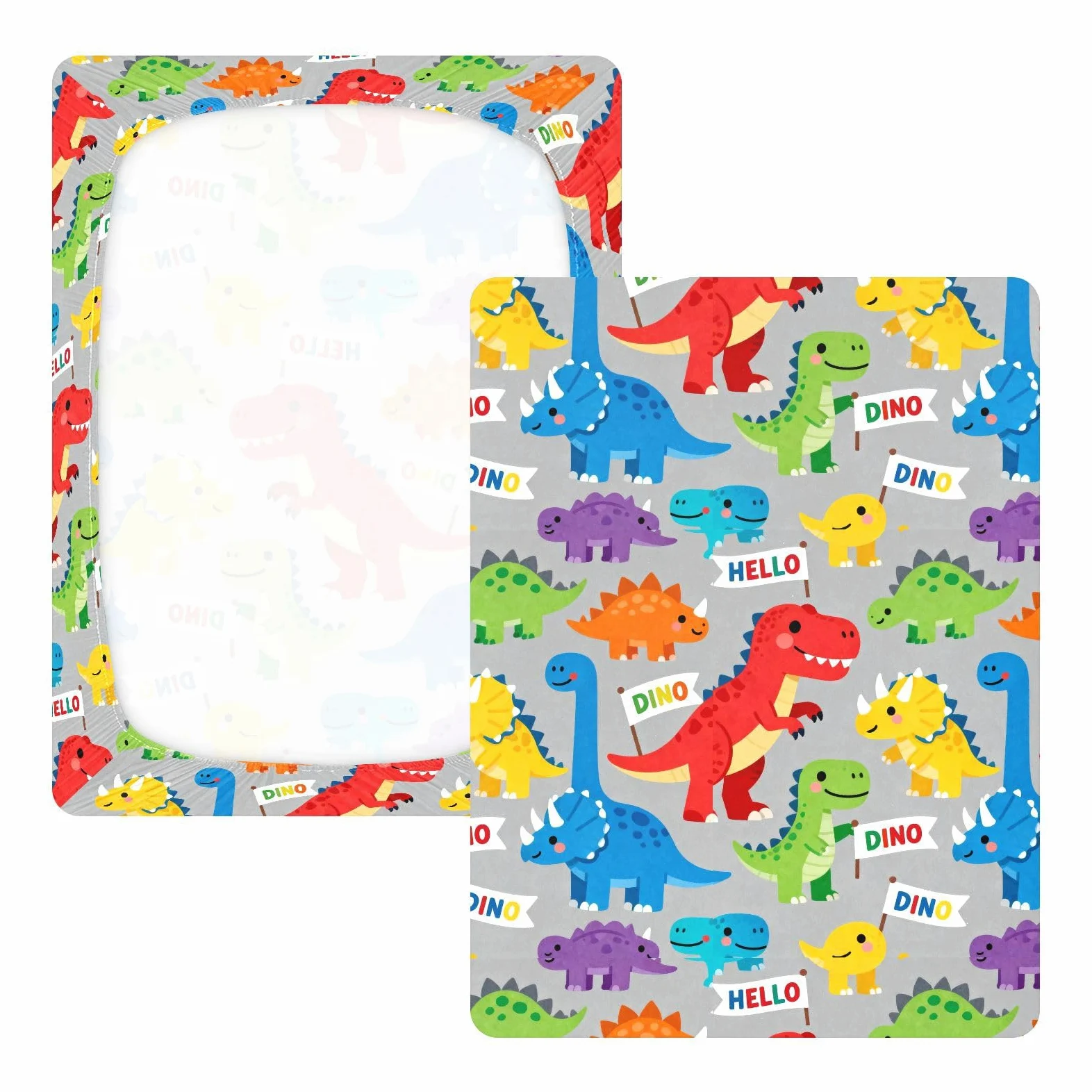 Lenzuola per culla con motivo dinosauro per neonati e ragazze, in cotone, ultra morbido, decorazione per lettino per bambini, confezione da 1
