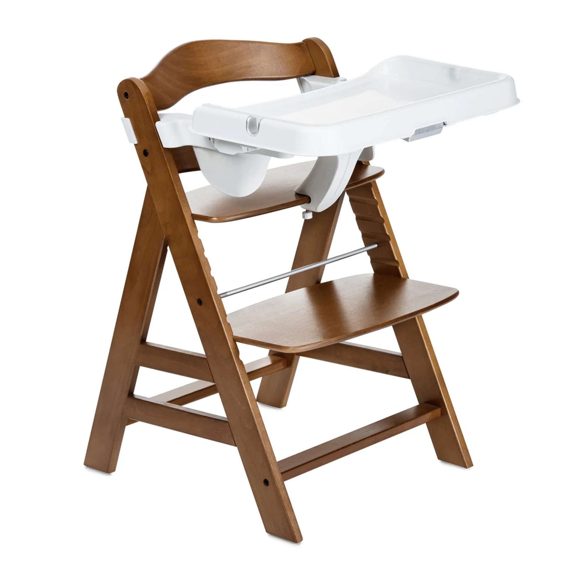 hauck Alpha Tray, Bianco - Vassoio Pappa 3in1 per Seggiolone Alpha+ e Beta+ - con Riduttore di Seduta, Bordo Rialzato e Portabicchiere - Regolabile in Profondità - Facile da Pulire