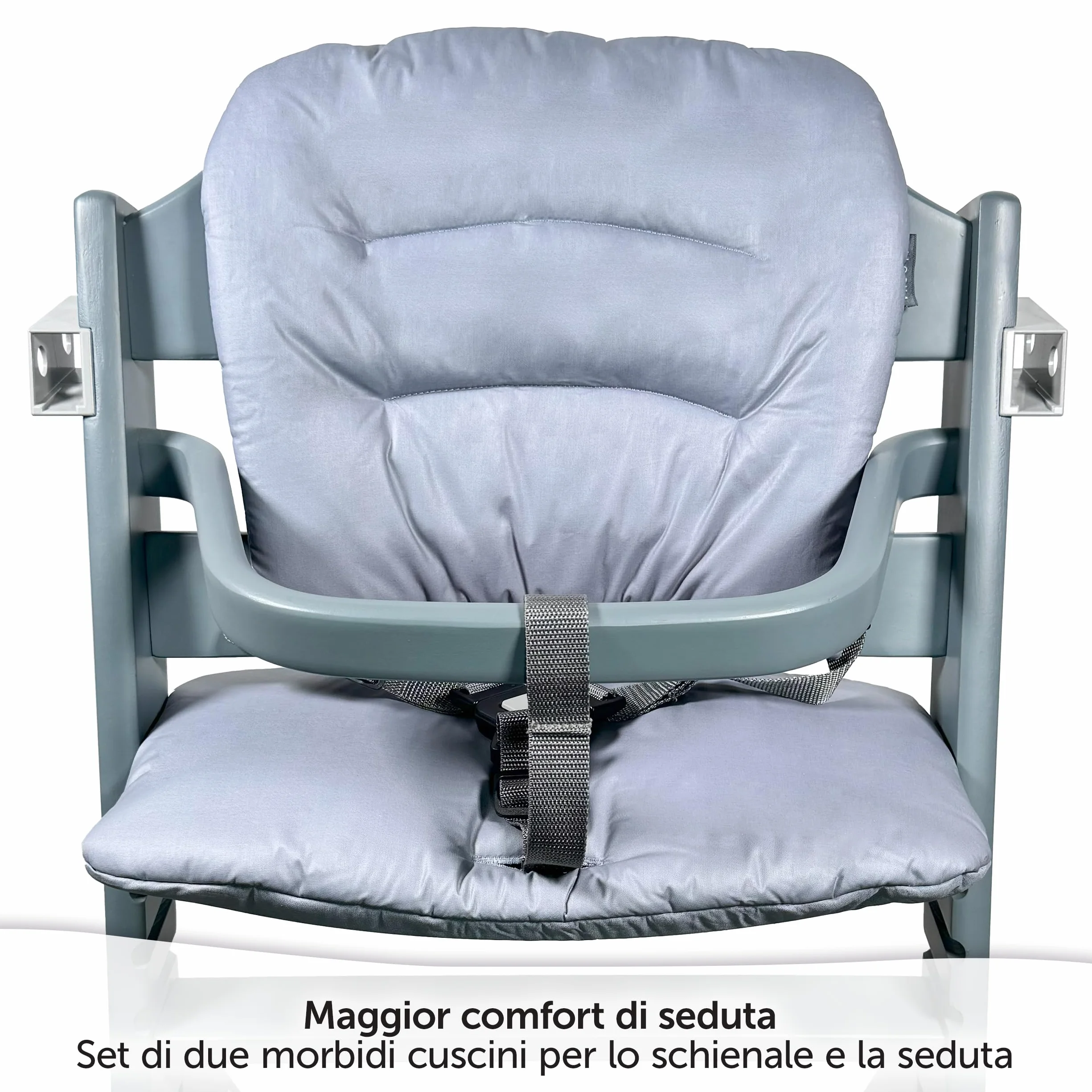LaLoona Cuscino Seduta Seggiolone Pappa Per Safety 1st/Bebeconfort Timba - Cuscino Seggiolone Pappa Bimbo 2 Pezzi, OEKO-TEX Standard 100, Lavabile in Lavatrice - Grigio