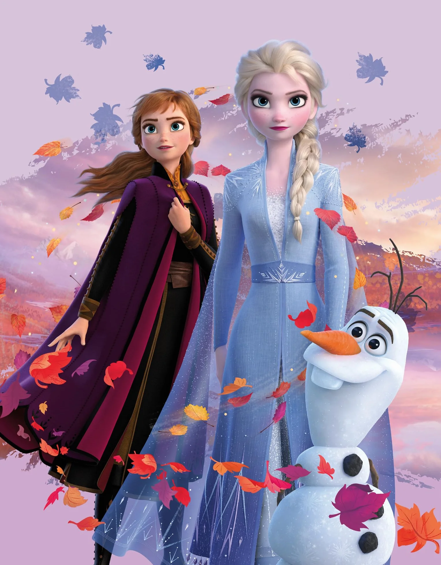 Disney Frozen 2Tappeto da camera Dreamteam 100 cm x 133 cm, antiscivolo, antirumore, tappeto da gioco, tappetino da gioco, personaggi Anna Elsa Olaf Sven Kristoff