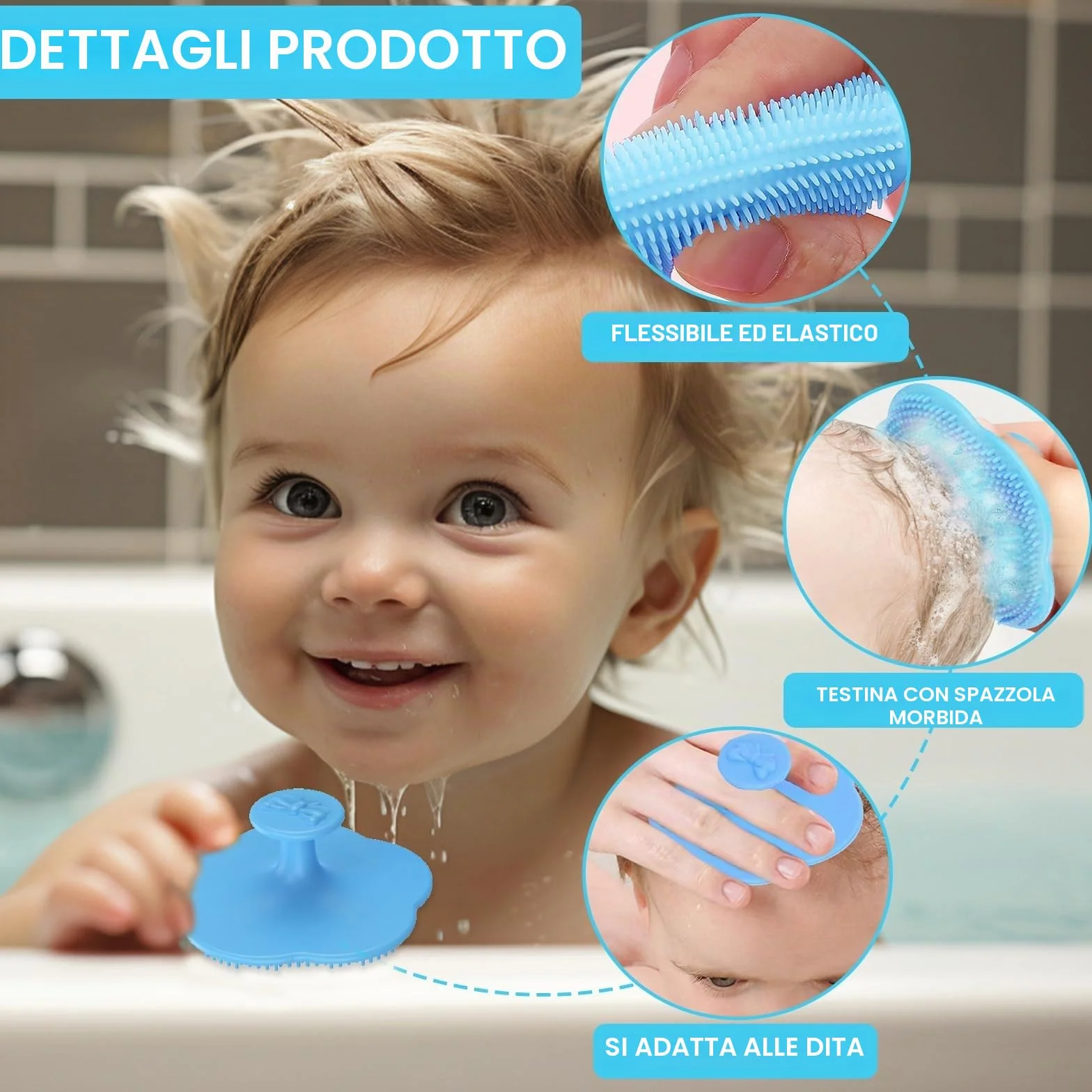 Wekuw 2 Pezzi Spazzola Neonato Pettine Crosta Lattea Neonato Spazzola Bagno Bambini Silicone Pettine Crosta Lattea Aiuta a Massaggiare Delicatamente Il Cuoio Capelluto, Adatto a Neonati e Lattanti