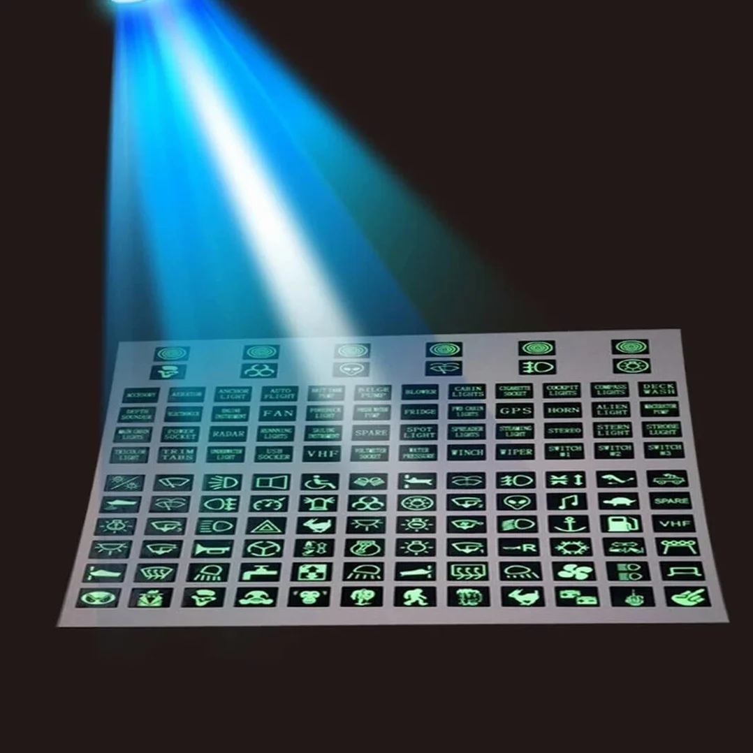 BODYA Adesivo etichetta interruttore a bilanciere Adesivi per auto luminosi Adesivo pulsante pannello strumenti Adesivo interruttore a bilanciere Adesivos circuito