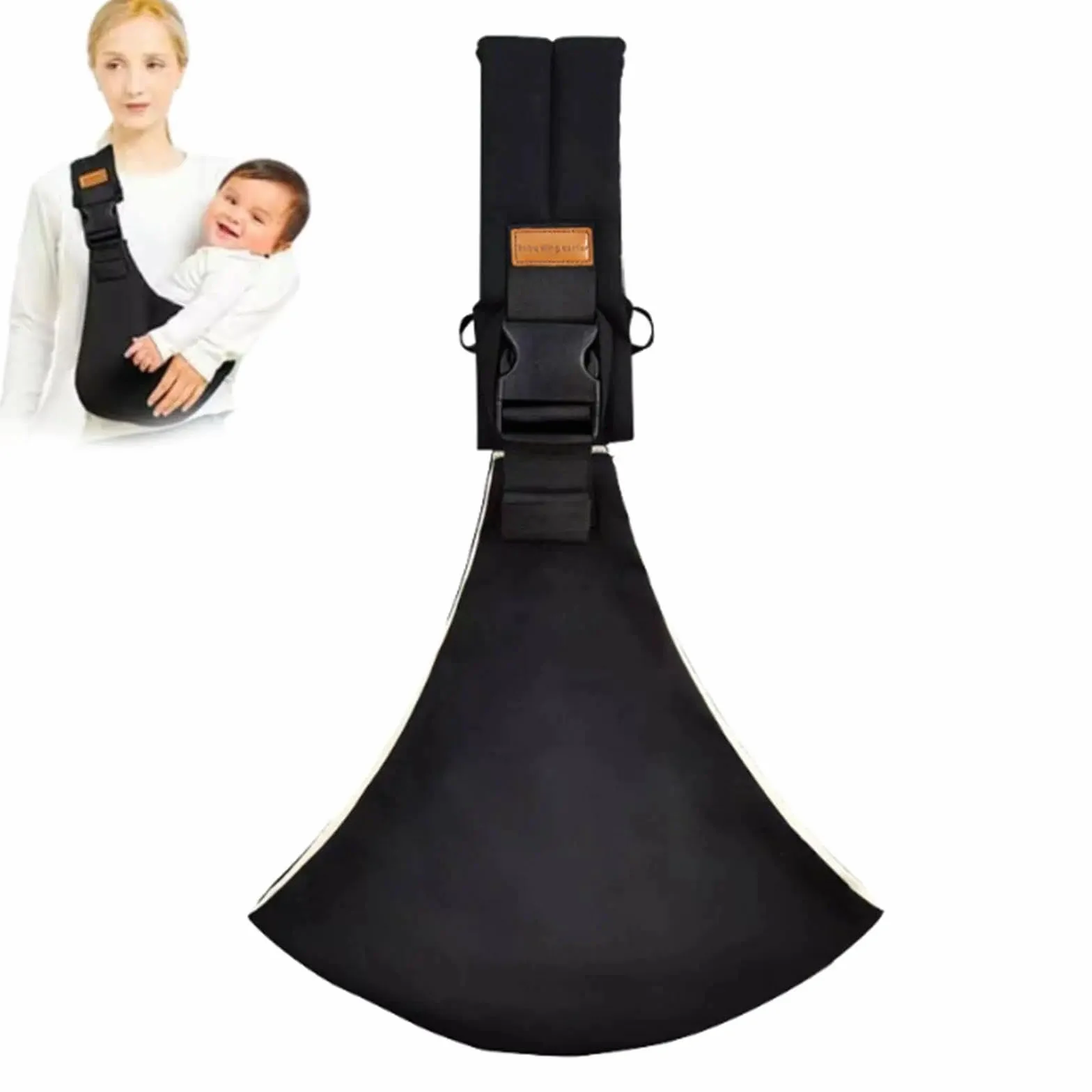 Marsupio Neonato 6-36 Mesi Regolabile Fascia Porta Bebe per Dormire Supporto Stabile Baby Carrier Leggero e Traspirante Tutte le Stagioni Fascia Laterale Porta Bambino per Neonati (Nero)