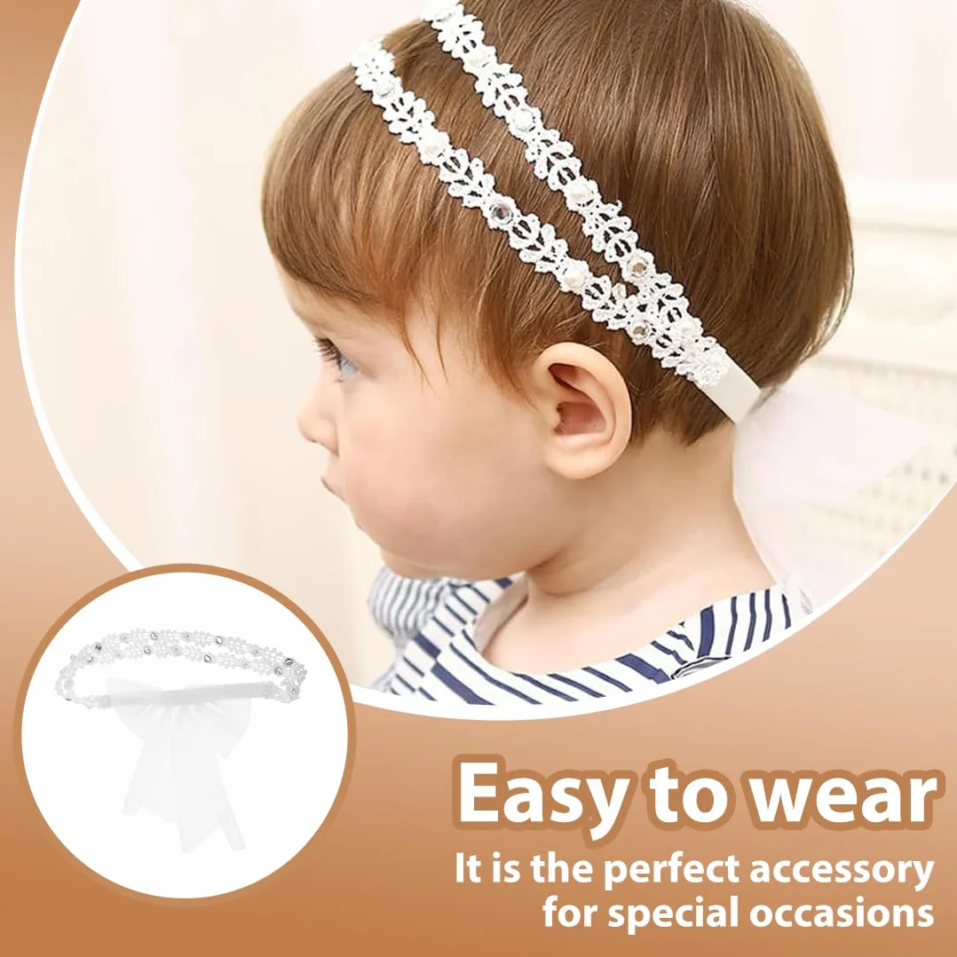 4 Pezzi fascia neonato, Fascia capelli neonata, Cerchietti bambina