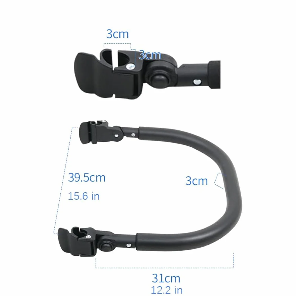 Barra paraurti regolabile per passeggino, compatibile con Babyzen YOYO2 YOYO+, ROMIRUS, pelle sintetica in poliuretano