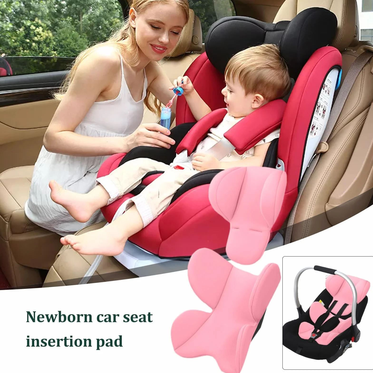 Riduttore Sedile Passeggino, Ovetto Seggiolino Auto, Cuscino Seduta Per Seggiolino Auto Bambini, Morbido Cuscino Per Carrozzina Neonato, Cuscino Di Supporto Per Testa E Corpo, Comodo E Traspirante