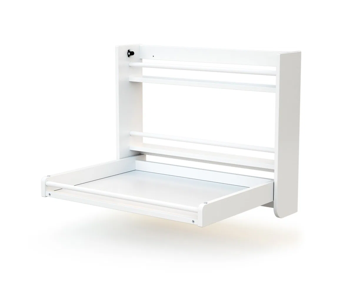 AT4 - Fasciatoio pieghevole a parete/muro CONFORT legno - Bianco - 83 x 66 x 66 cm