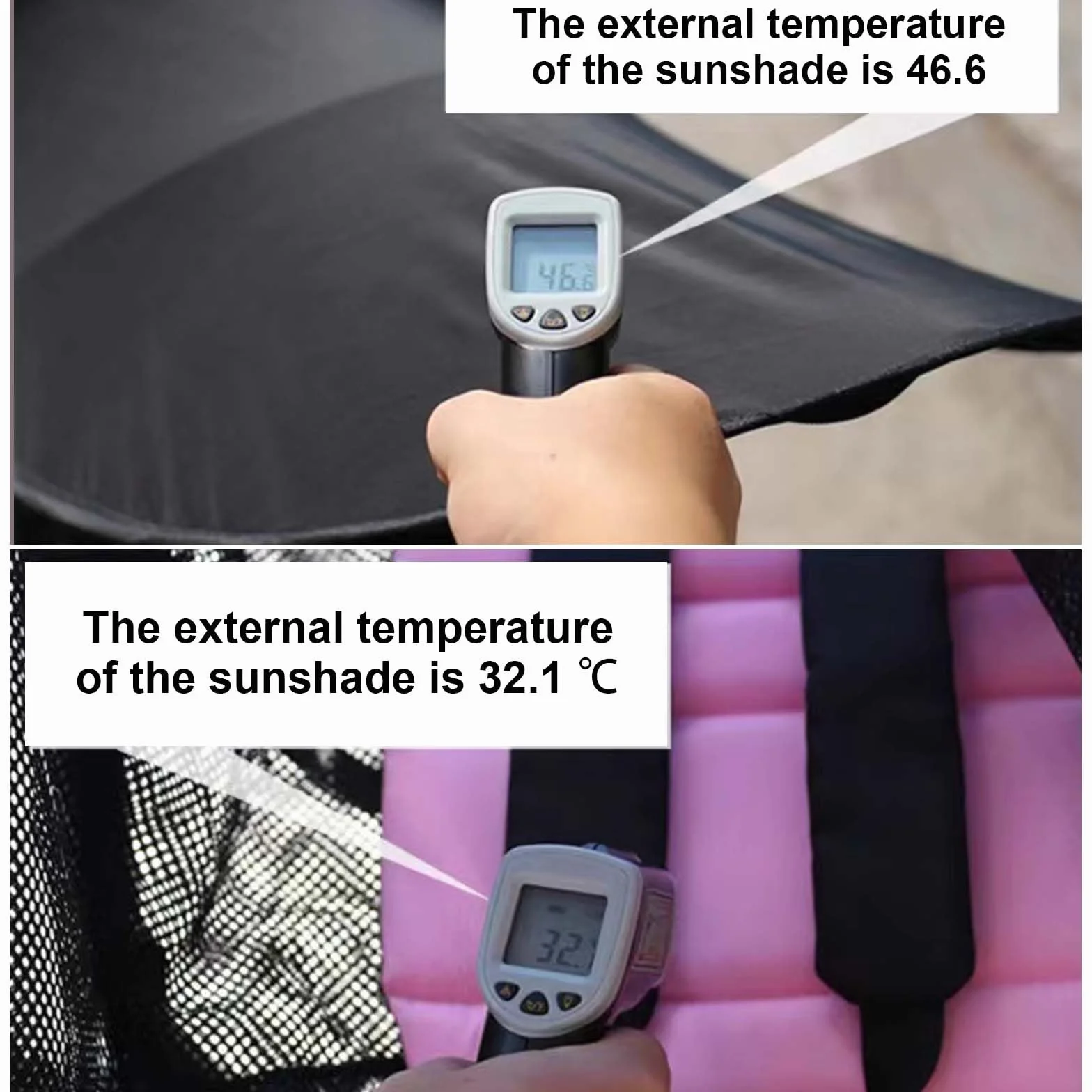 Tenda per Passeggino, Capottina Parasole Passeggino, Telo Parasole per Carrozzina e Passeggino, Parasole per Passeggino, Tenda per Passeggini Protezione Solare per Passeggino, Anti-UV, Nero