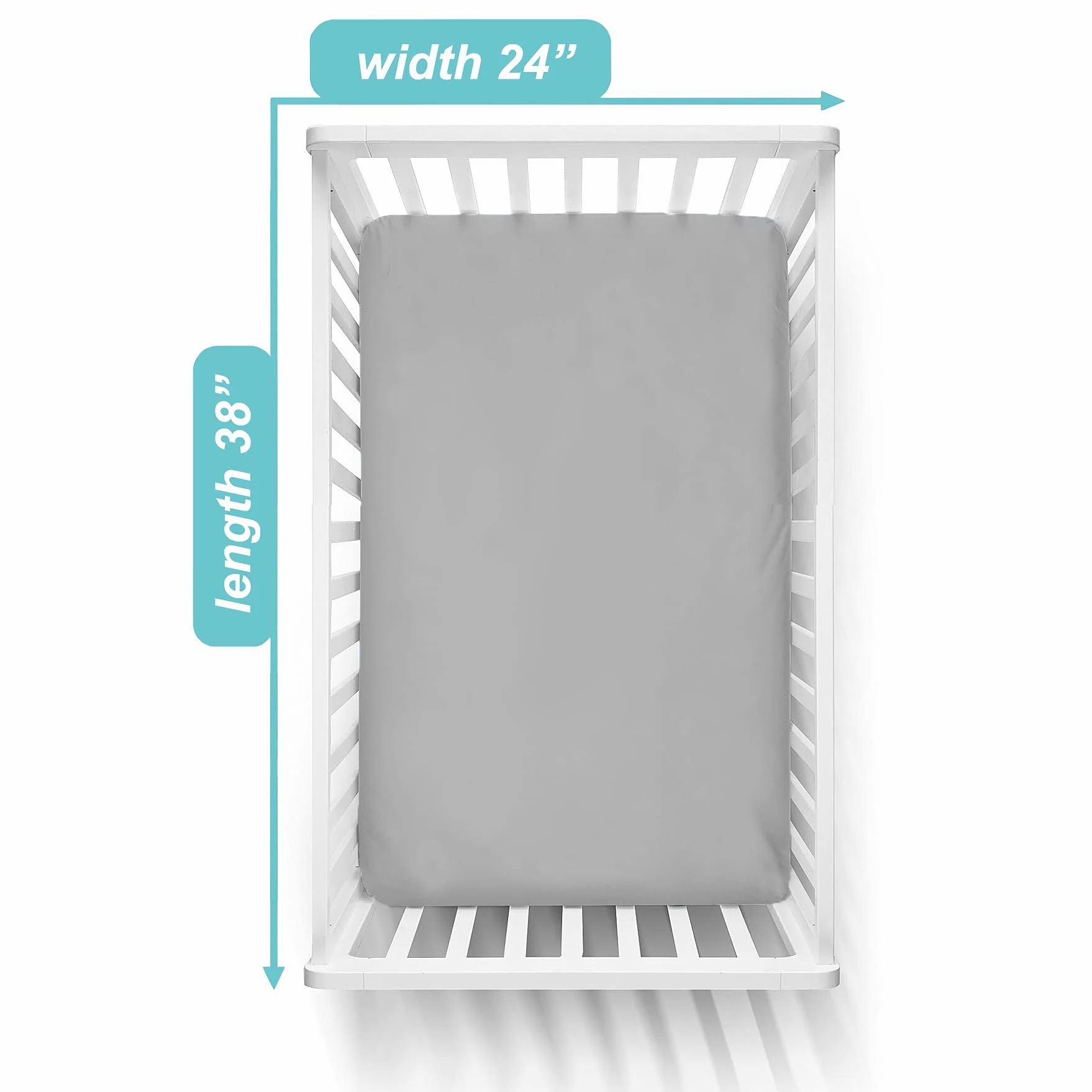 American Baby Company Confezione da 2 lenzuola con angoli per mini culla, 61 x 96,5 cm, in morbido jersey di cotone neutro traspirante, grigio con stelle e grigio, per ragazzi e ragazze, si adattano
