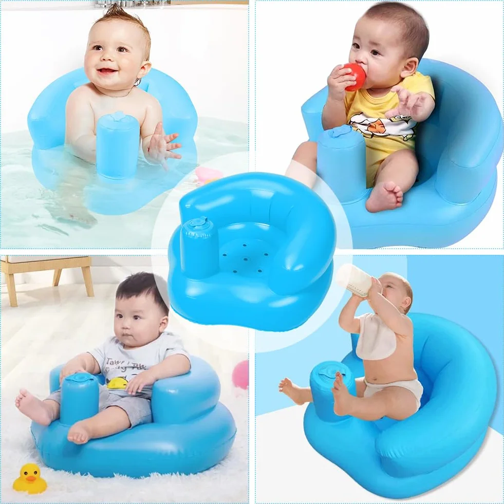 Seggiolino da Bagno gonfiabile per bambino, Sedia Portatile per Neonati e Bambini, con Pompa d'Aria Integrata