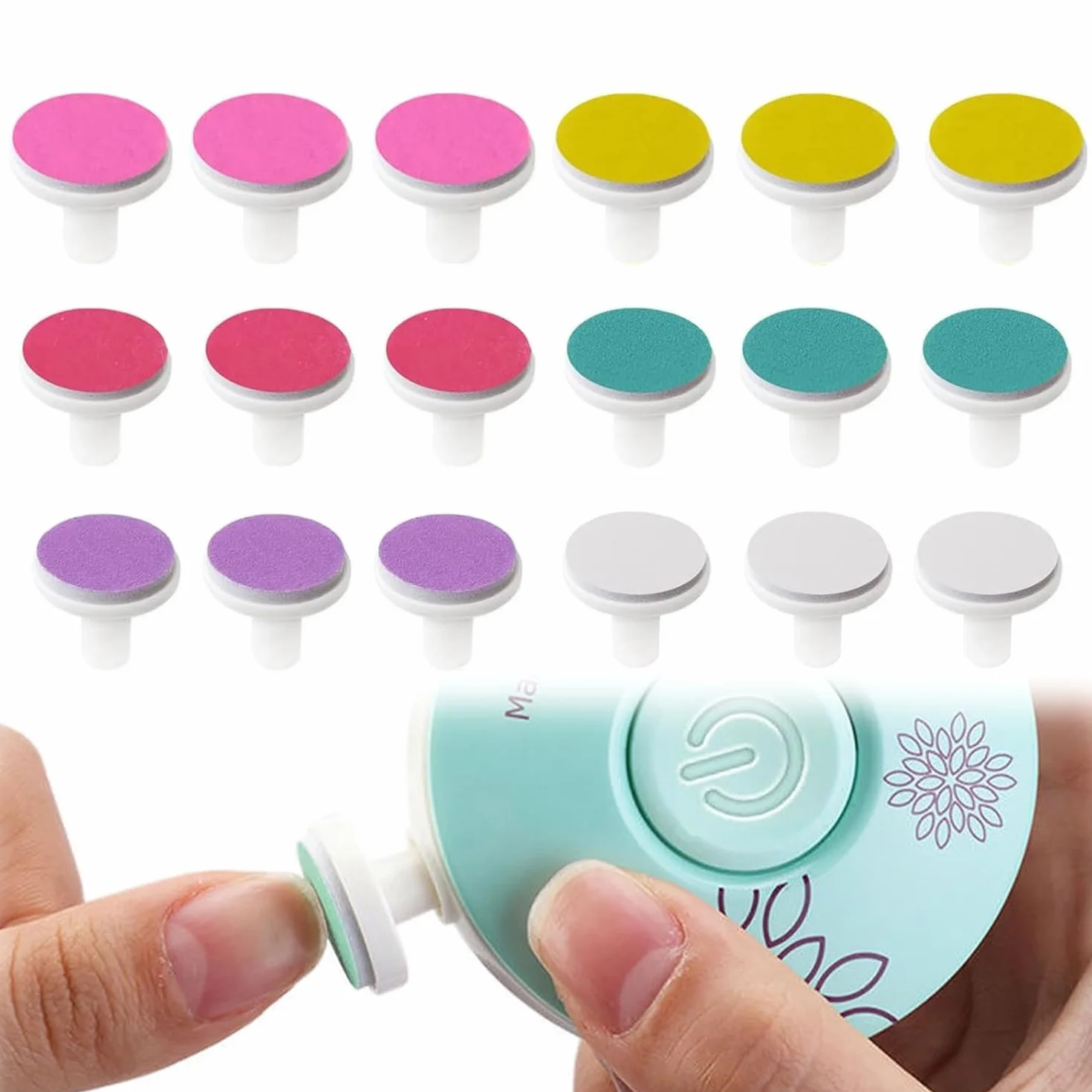 18 Pezzi Utensili Elettrici Lima per Unghie Teste Tagliaunghie Bambini Pastiglie di Ricambio Piccolo Pad Cura Smerigliatrice Spingi Cuticole Lucidatura Cuscinetti Chiodo Standard Set Lime