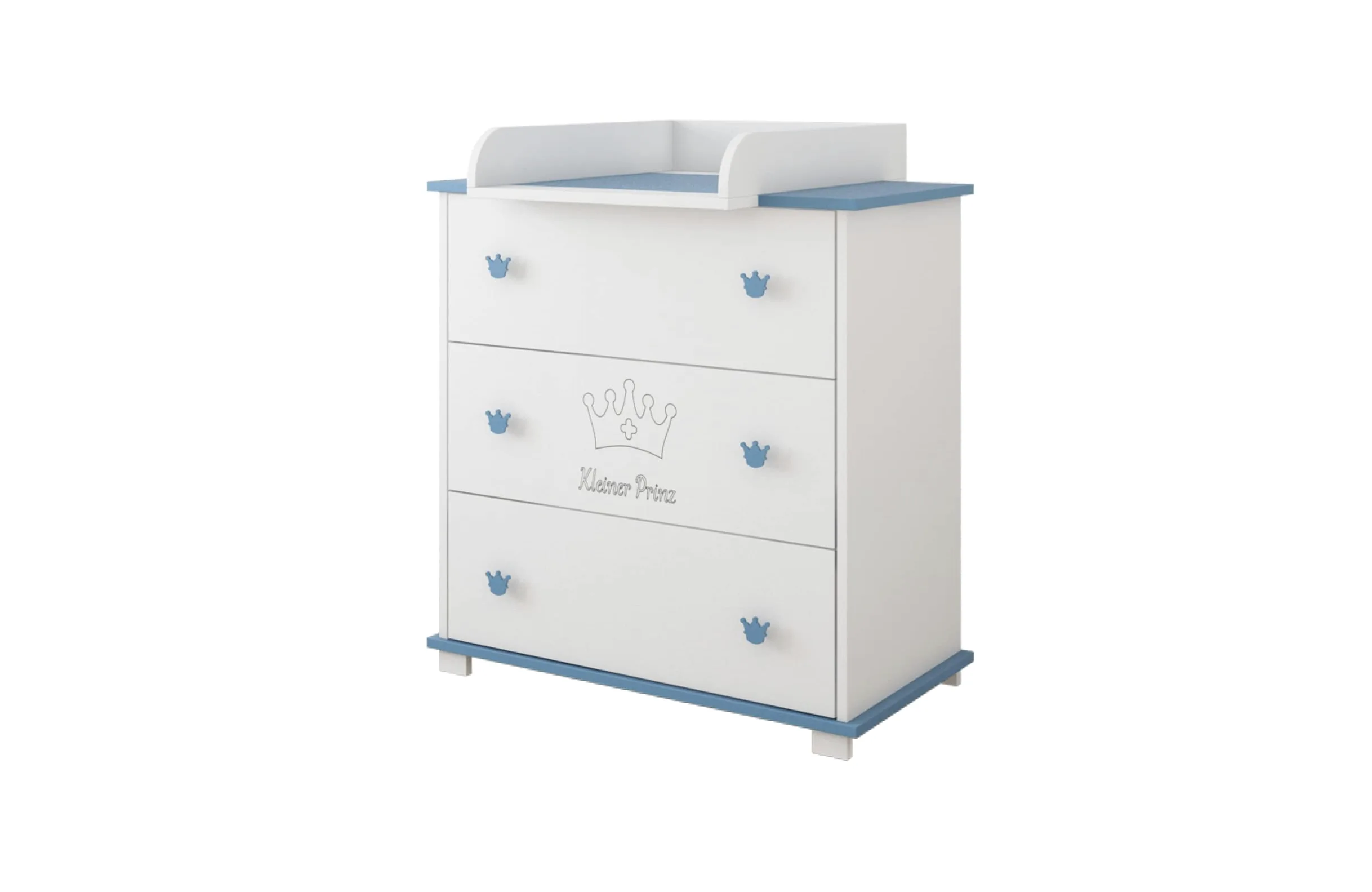 Kids Collective Cassettiera fasciatoio Fasciatoio con attacco per fasciatoio con 3 cassetti e incisione Piccolo Principe in bianco blu Boy Made in Europe