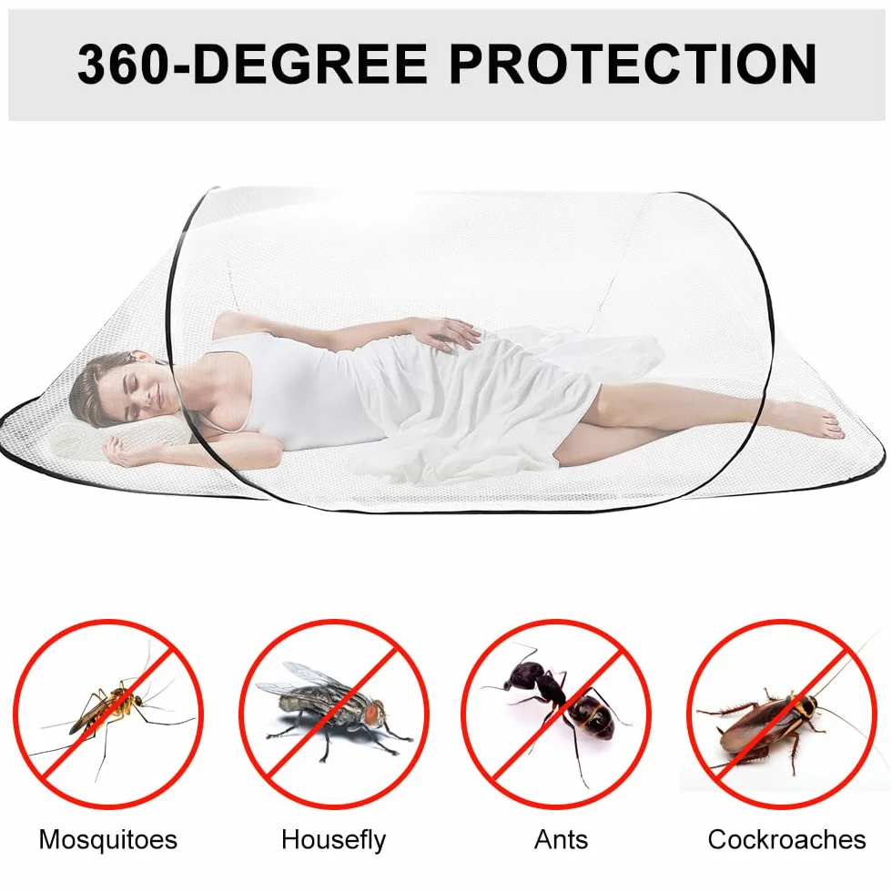 Zanzariera Pop Up 200 x 80 x 56 cm, Zanzariera portatile pieghevole, Zanzariera Pop Up Letto Singolo, per il viaggio, il campeggio e la casa