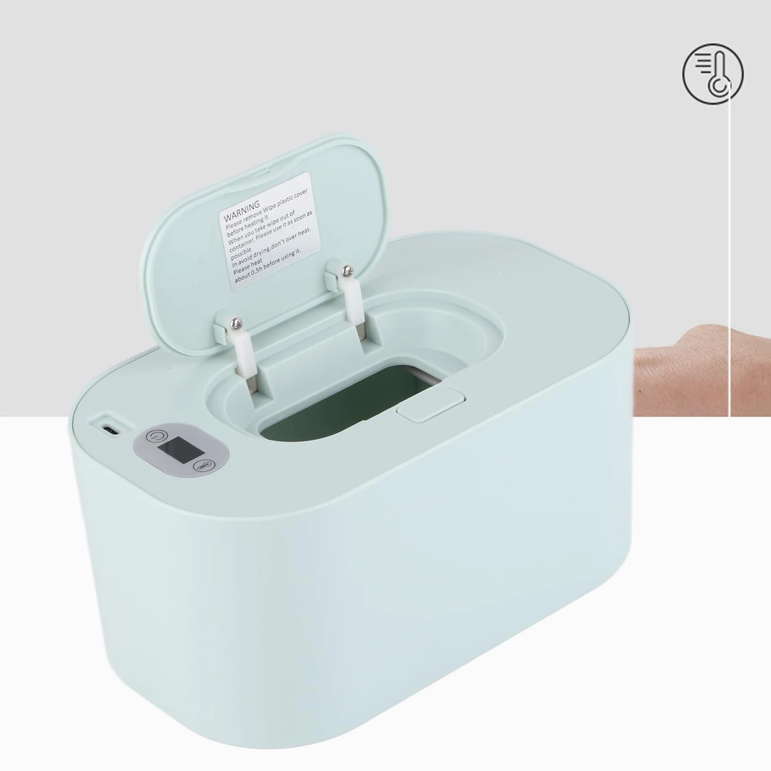 Acouto Scaldasalviette per Neonati PP Temperatura Regolabile Intelligente Sicuro da Usare Salviette per Neonati per Auto Riscaldatore a Bassa Conservazione, il Fondo Verso l'esterno è Stabile Ed