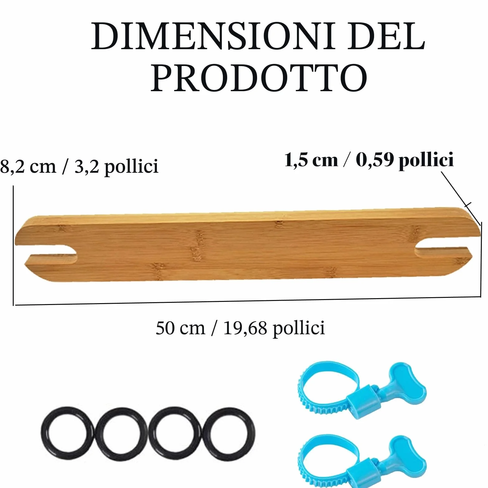 Poggiapiedi in bambù antiscivolo regolabile con anelli in gomma – Accessori in legno naturale compatibile con IKEA Antilop