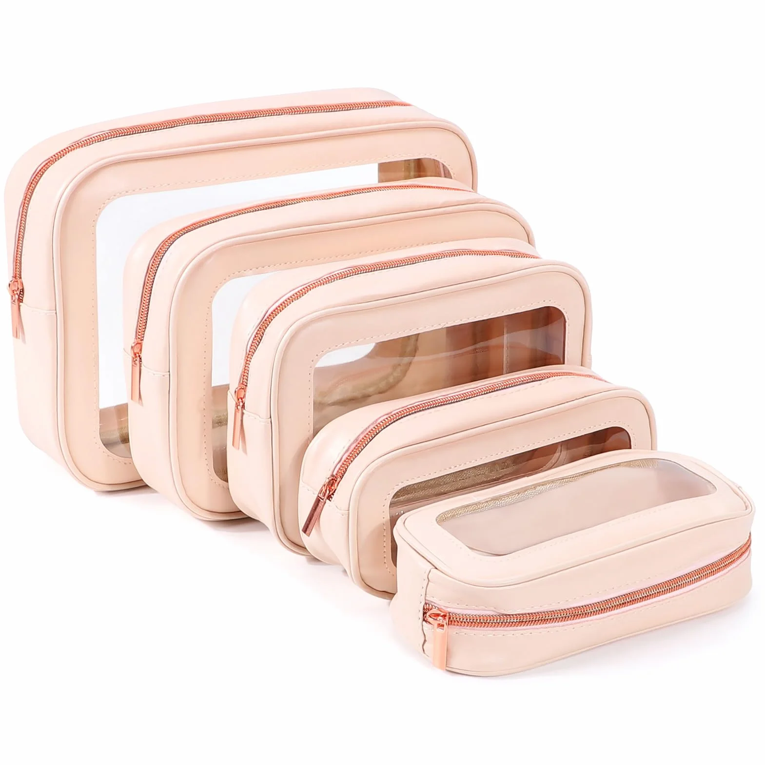 Set di 5 borse organizer per pannolini, approvate dalla TSA, in poliuretano termoplastico trasparente, impermeabile, per donne e bambini