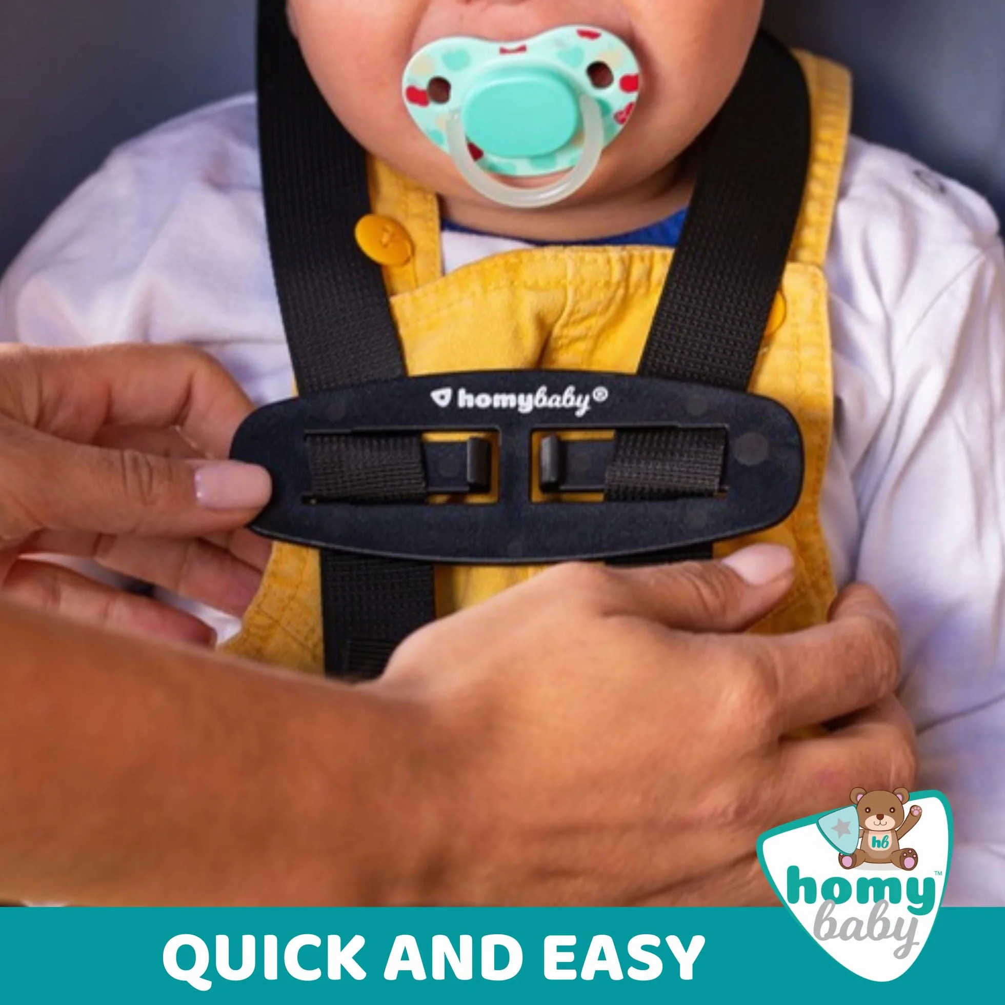 HOMYBABY® Fibbia di Sicurezza per Bambini – Clip Antisfuggimento per Imbracatura – Ferma Bretelle per Seggiolone e Passeggino – Impedisce al Bambino di Sfilarsi