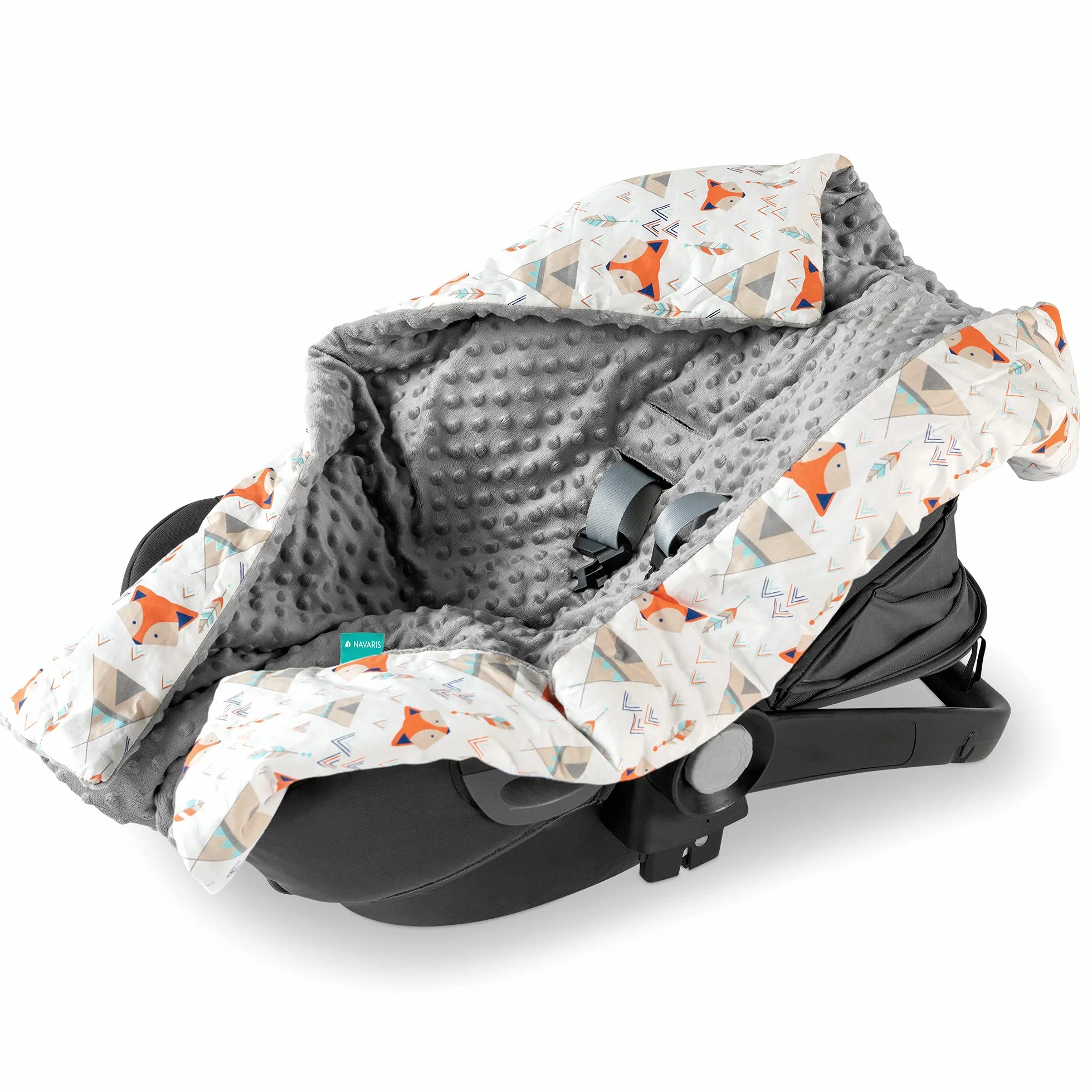 Navaris Coperta Bimbi Neonati per Seggiolino Auto - Coperta Neonato in Cotone per Carrozzina Ovetto Passeggino - Baby Blanket Universale 70x90cm