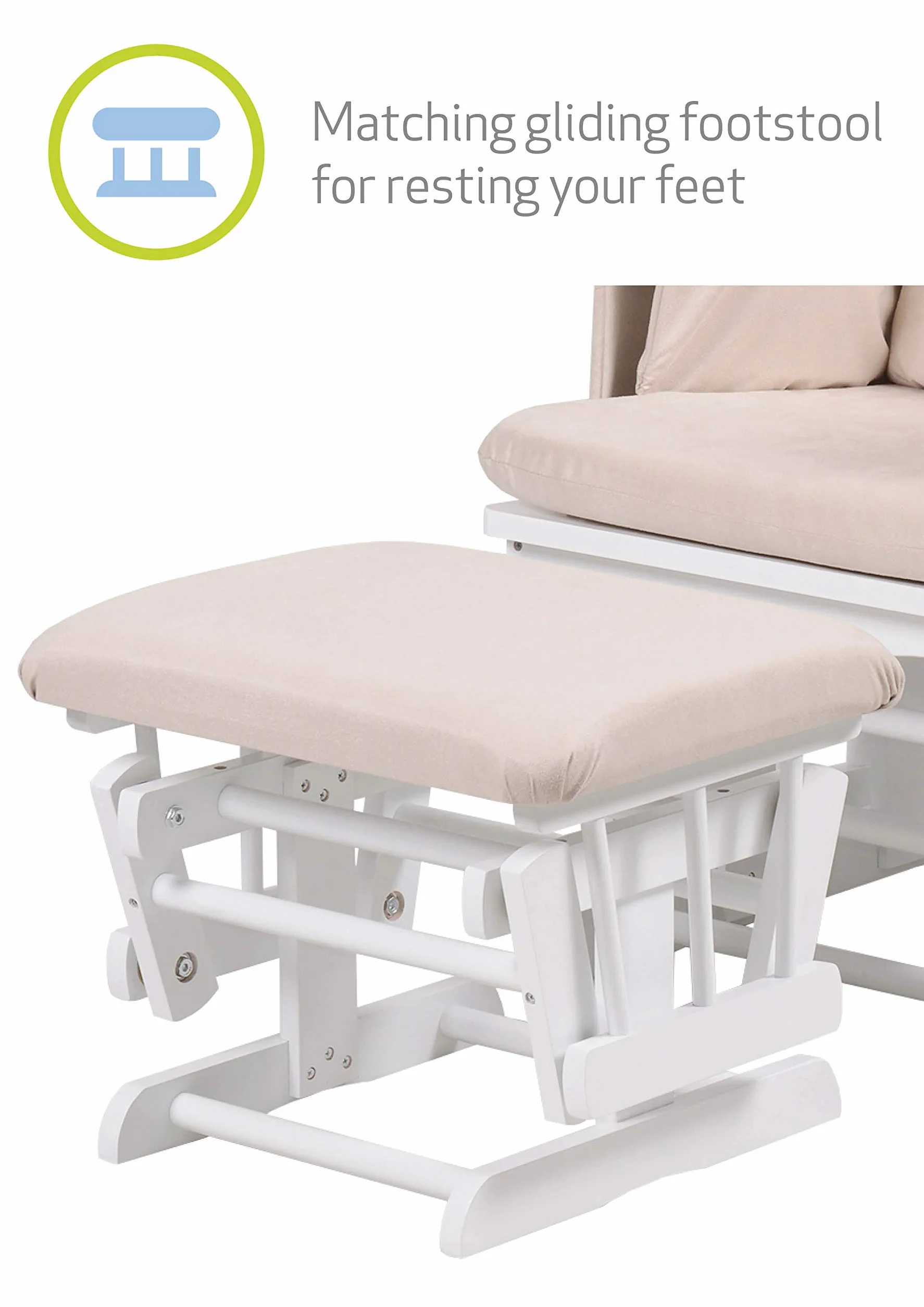 Kub Haywood Direct reclinabile e poggiapiedi, colore: bianco